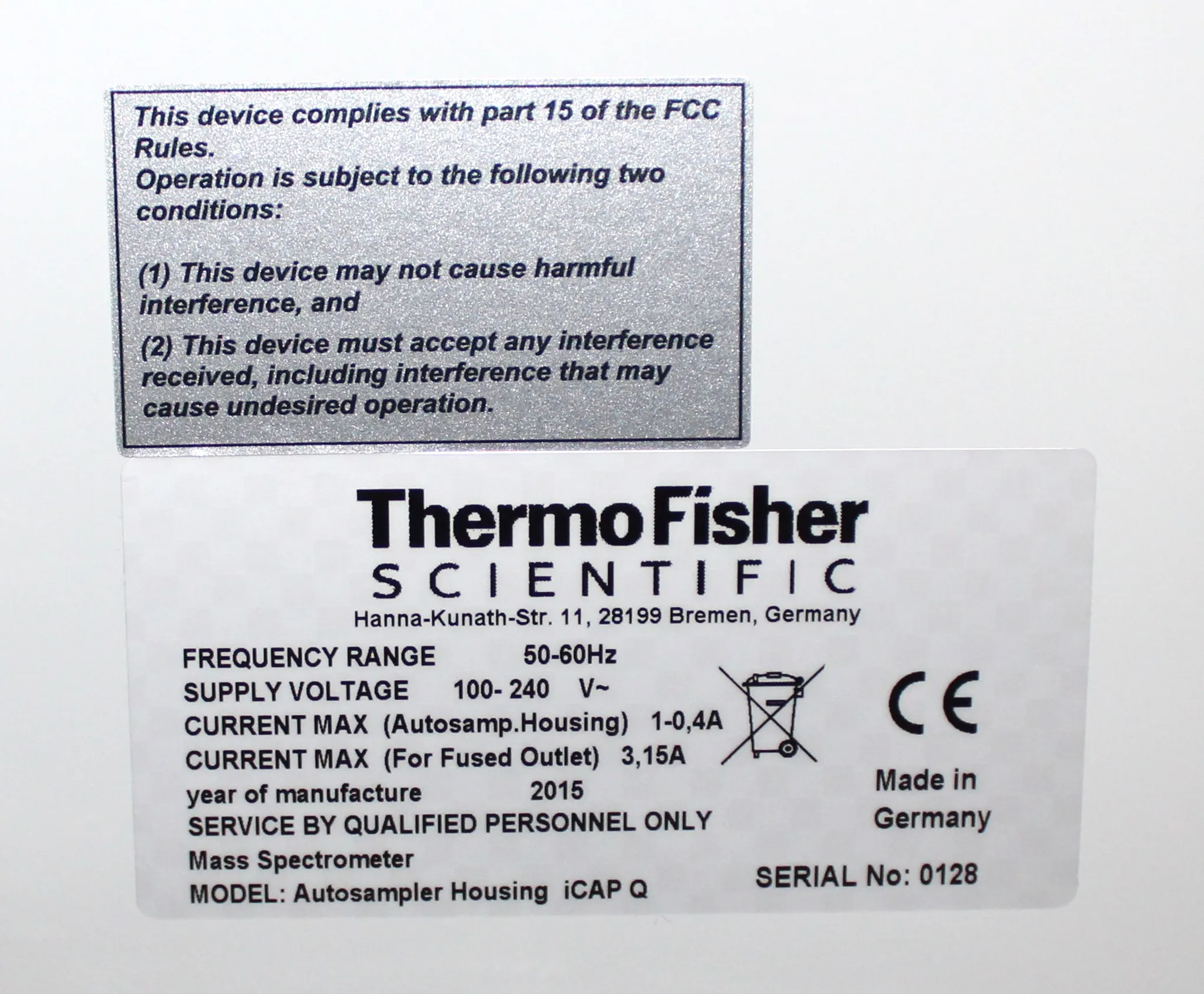 Thermo Fisher Autosampler Housing iCAP Q with Advanced Quality Control Capabilities