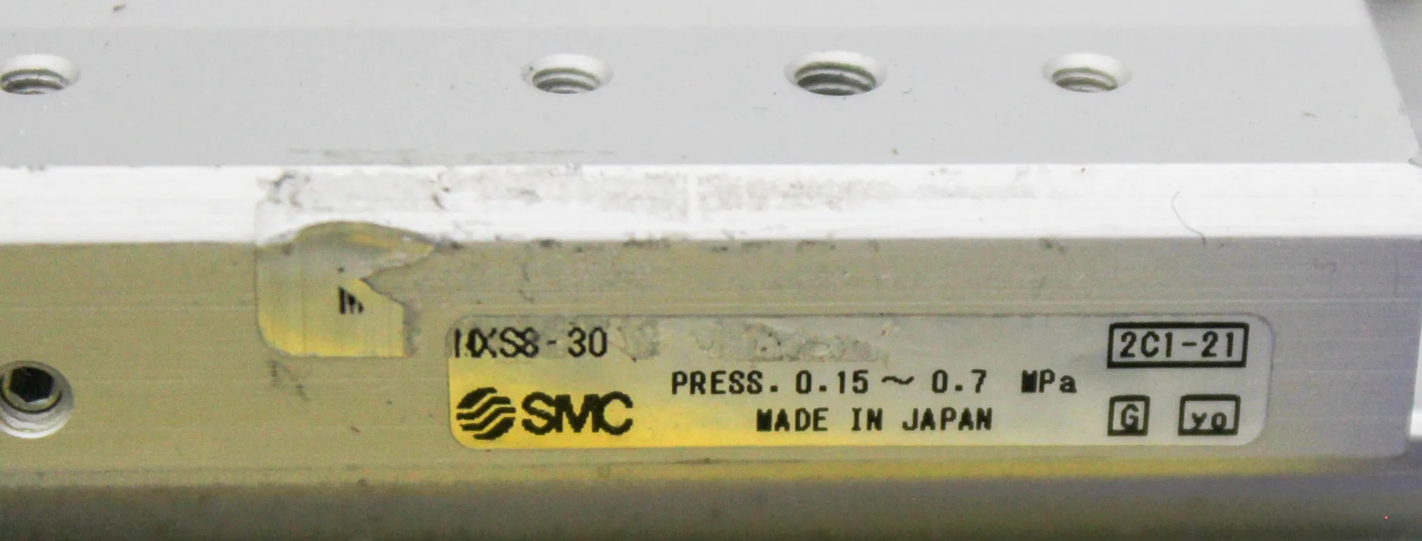 SMC MXS8-30P Custom Stopper Base Air Slide Table with Regulator, Filter, and Valve