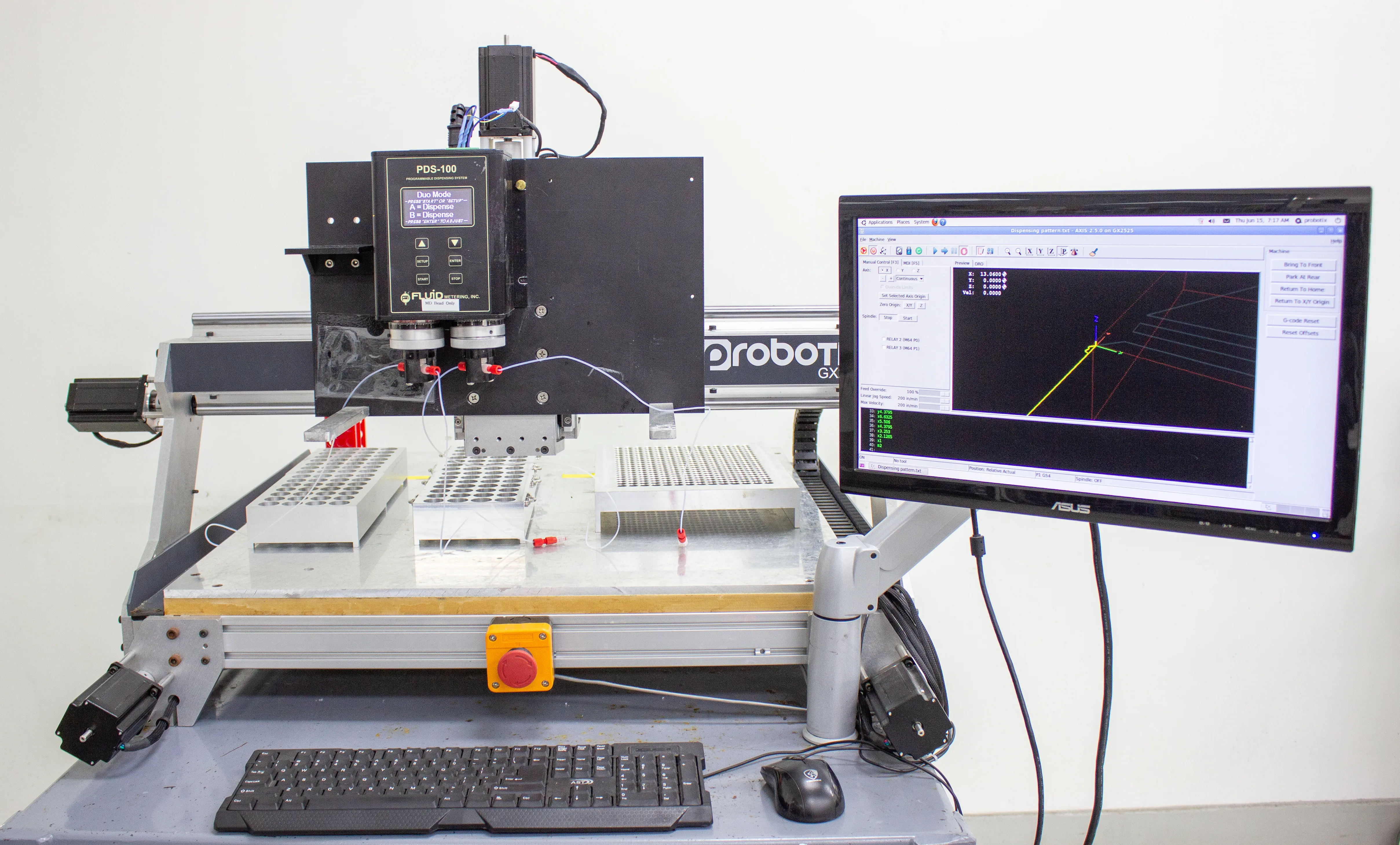 Probotix CNC Router GX2525 with Fluid PDS-100 Programmable Dispensing System