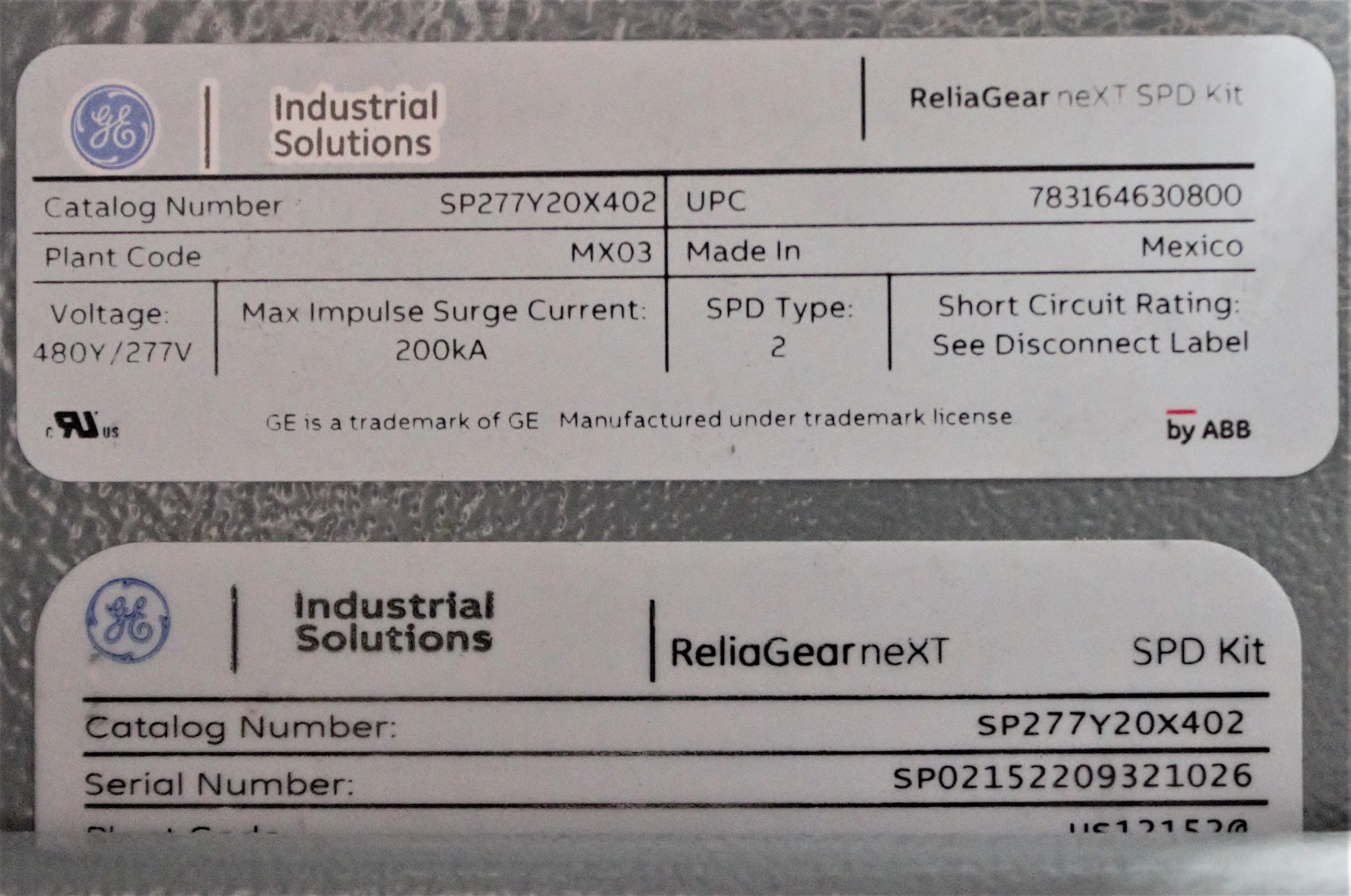 ABB ReliaGear neXT 600V SwitchBoard Panel 