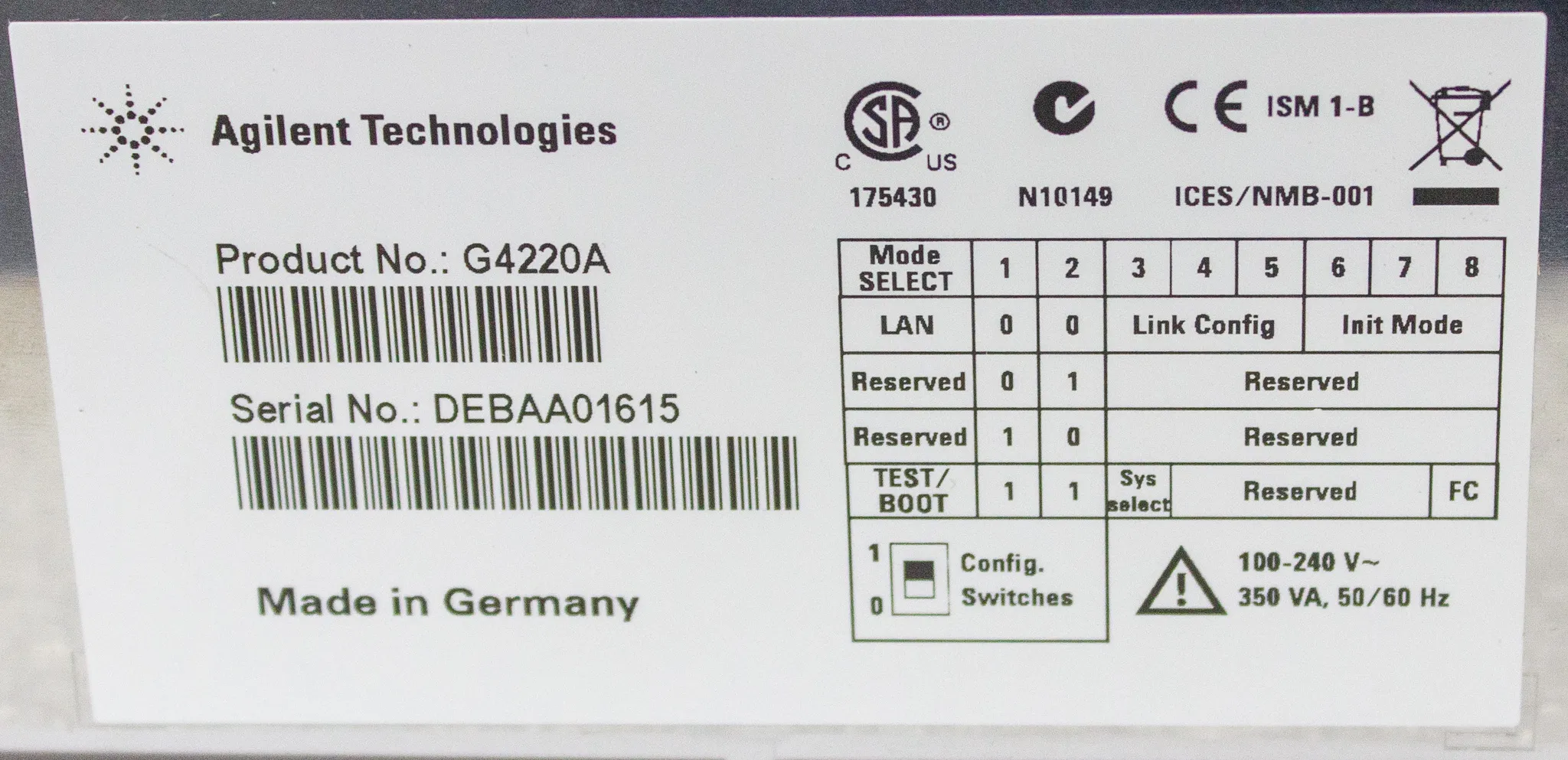 Agilent 1290 Infinity Series G4220A Binary Pump