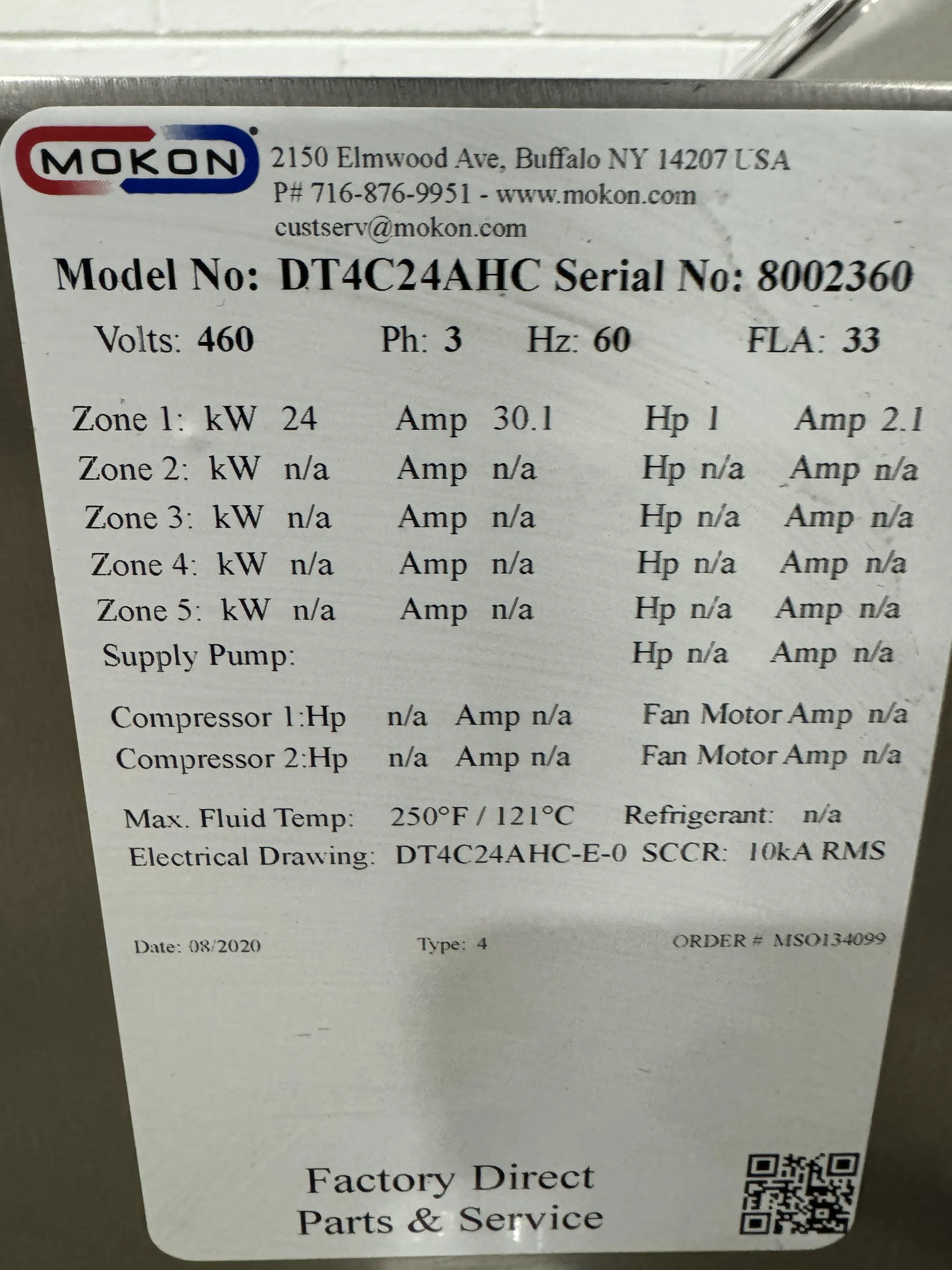 Mokon DT4C24AHC Circulating Water Temperature Control System