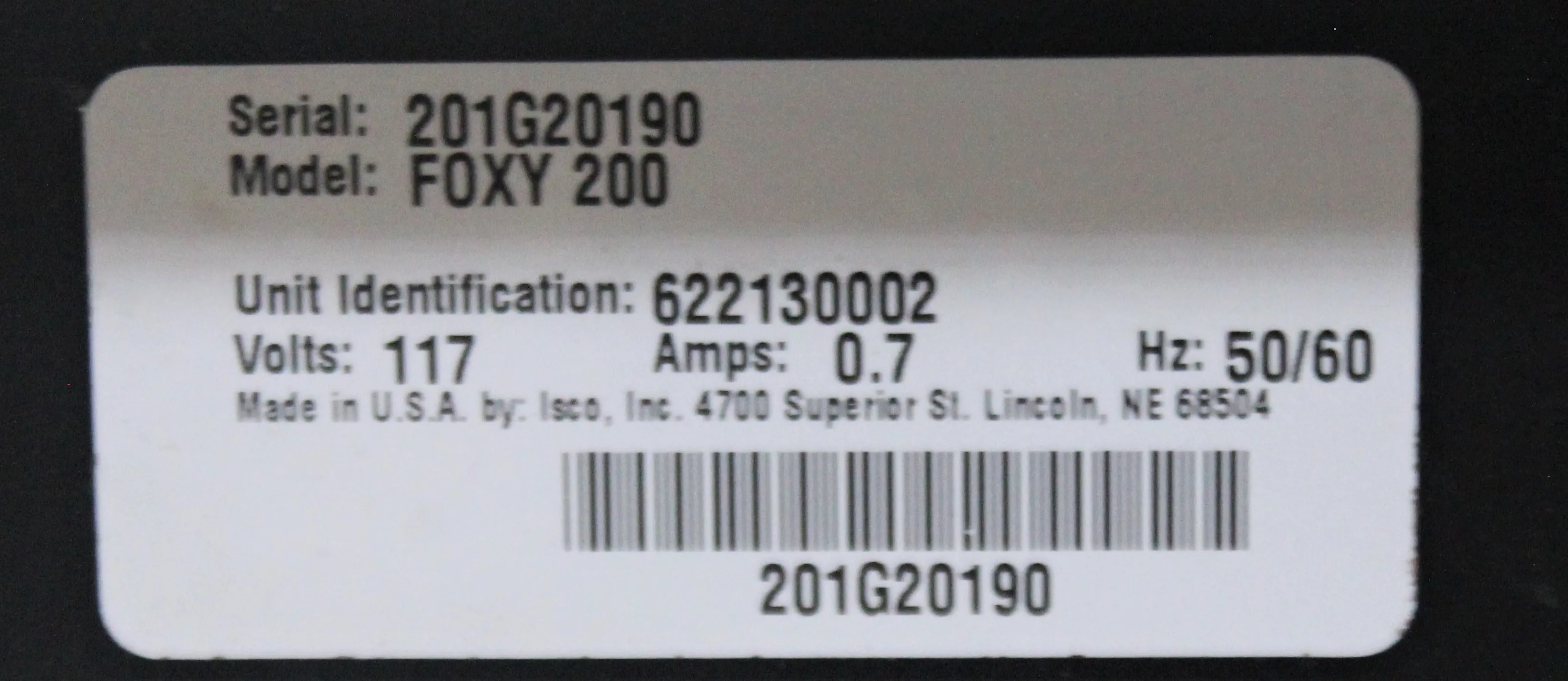 ISCO Foxy 200 Fraction Collector, HPLC / FPLC / GC / CE