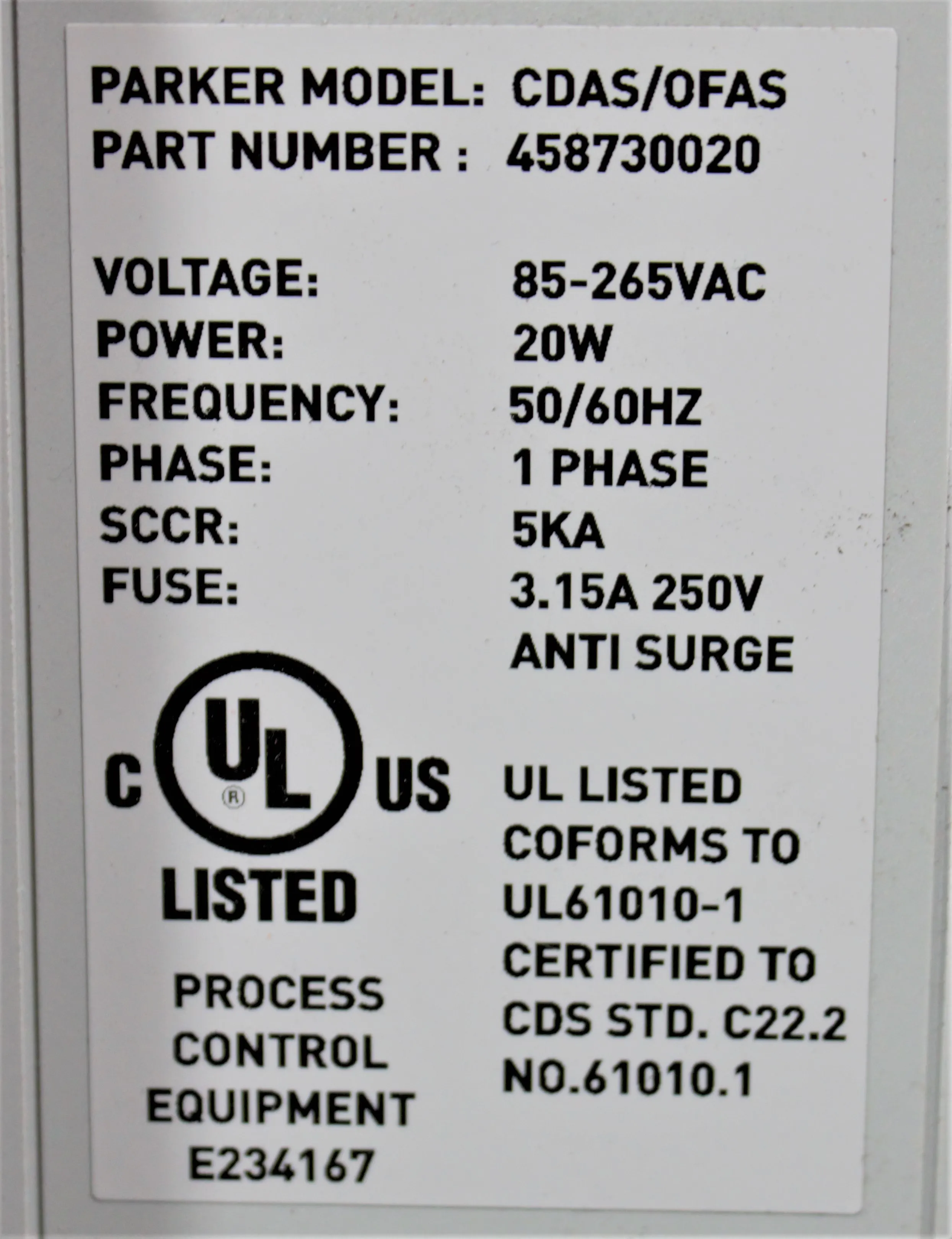 Parker CDAS HL Medium Flow Heatless Compressed Air Dryer System