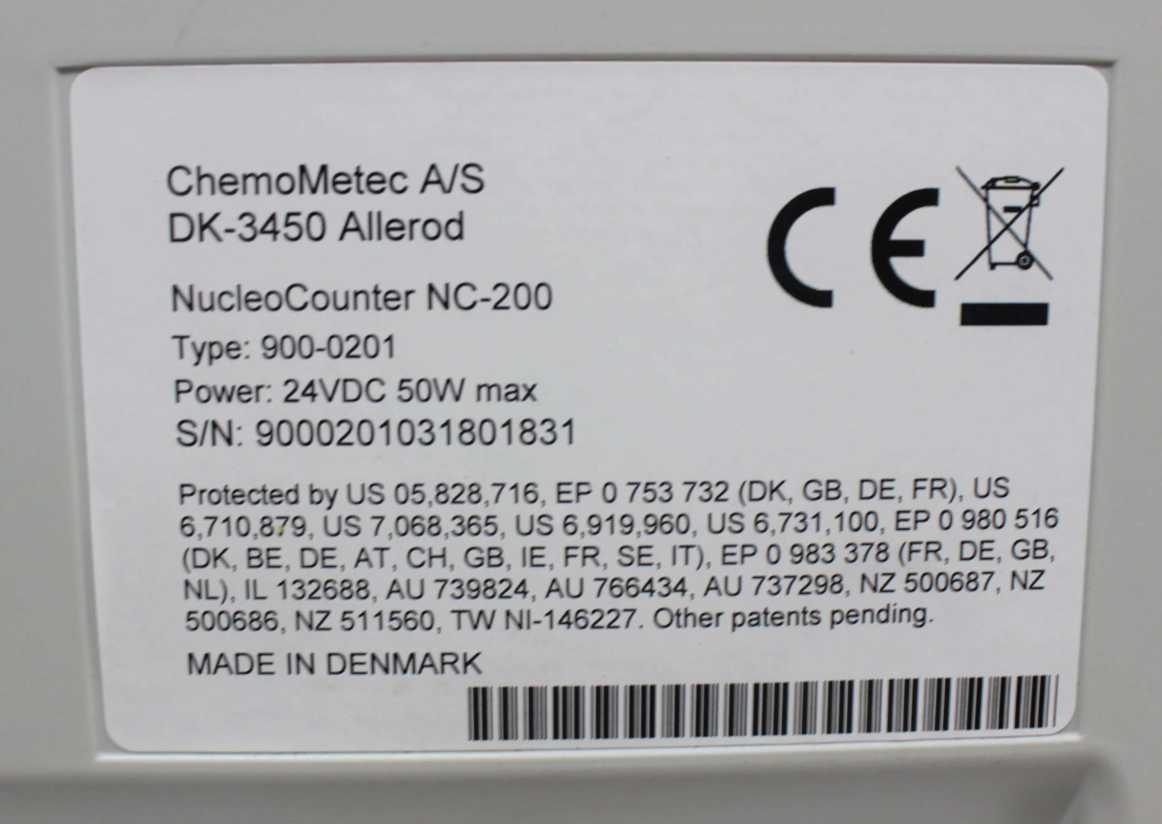 Chemometec NucleoCounterNC-200 Cell Counter with Via1-Cassette