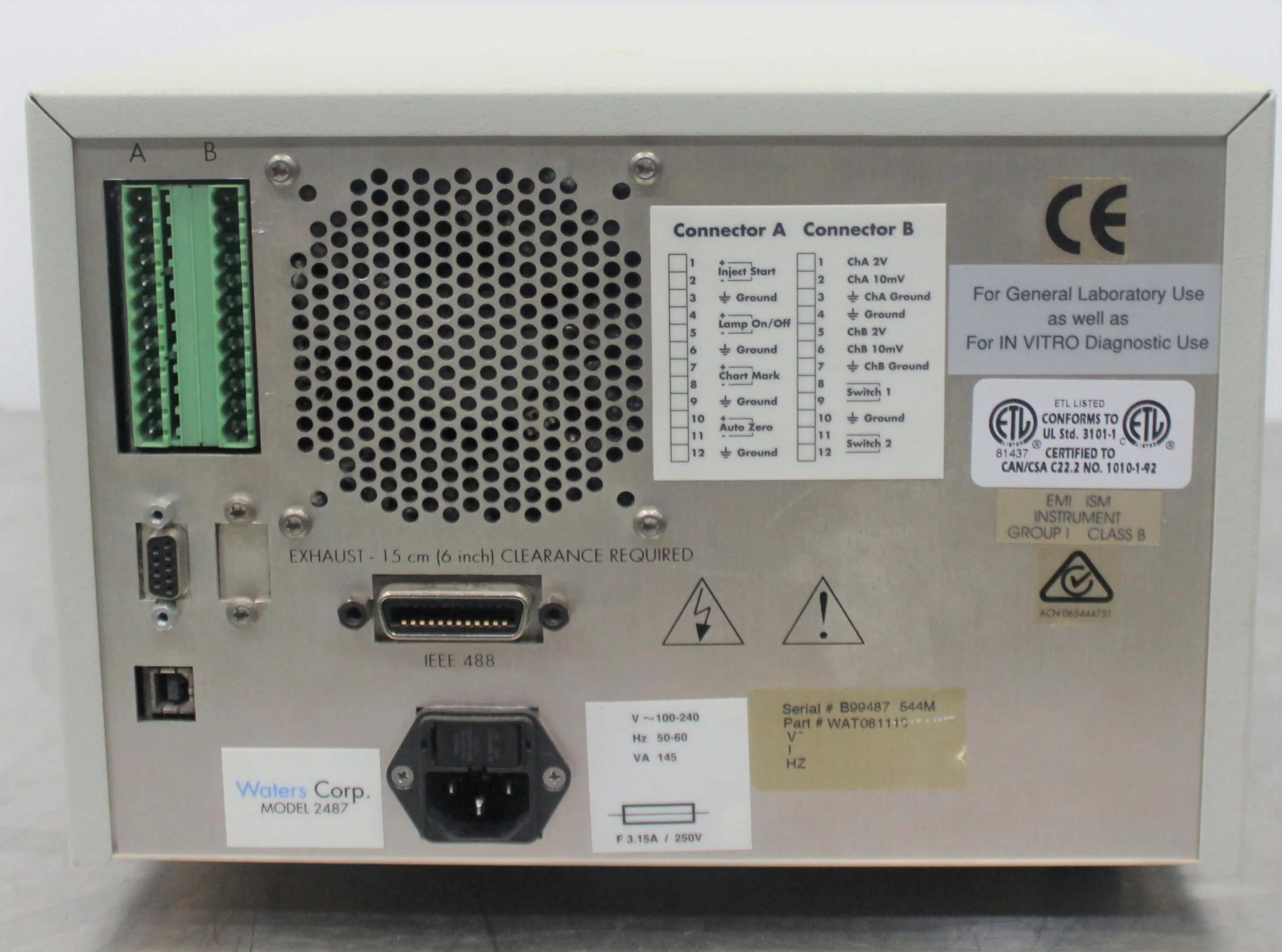 Waters 2487 Dual Wavelength UV Detector HPLC/FPLC/GC/CE