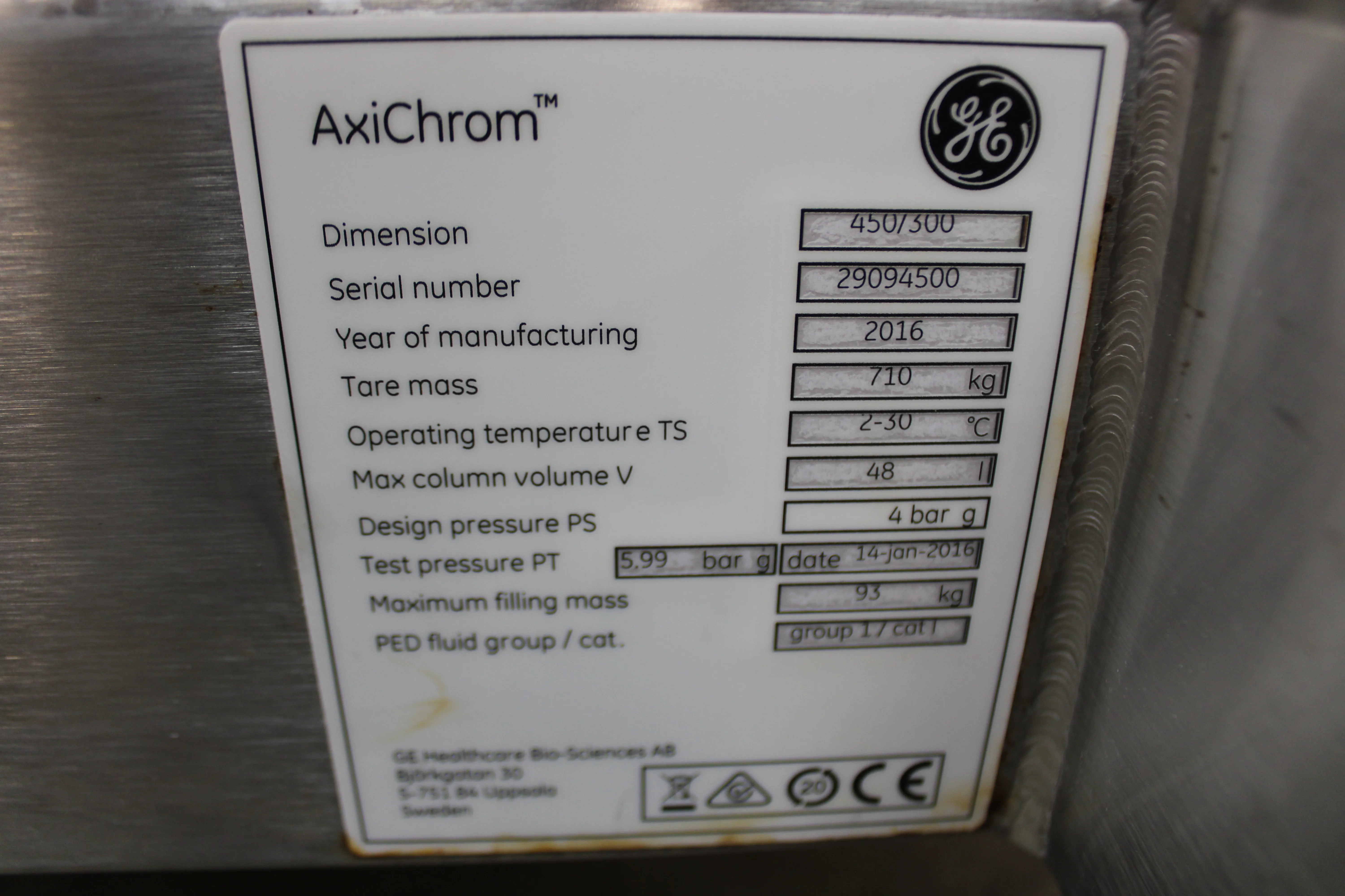 GE AxiChrom 450/300 Chromatography Columns + KINETIX Rotary Motor