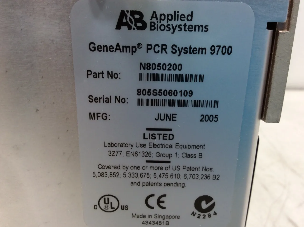 Applied Biosystems 9700 PCR System