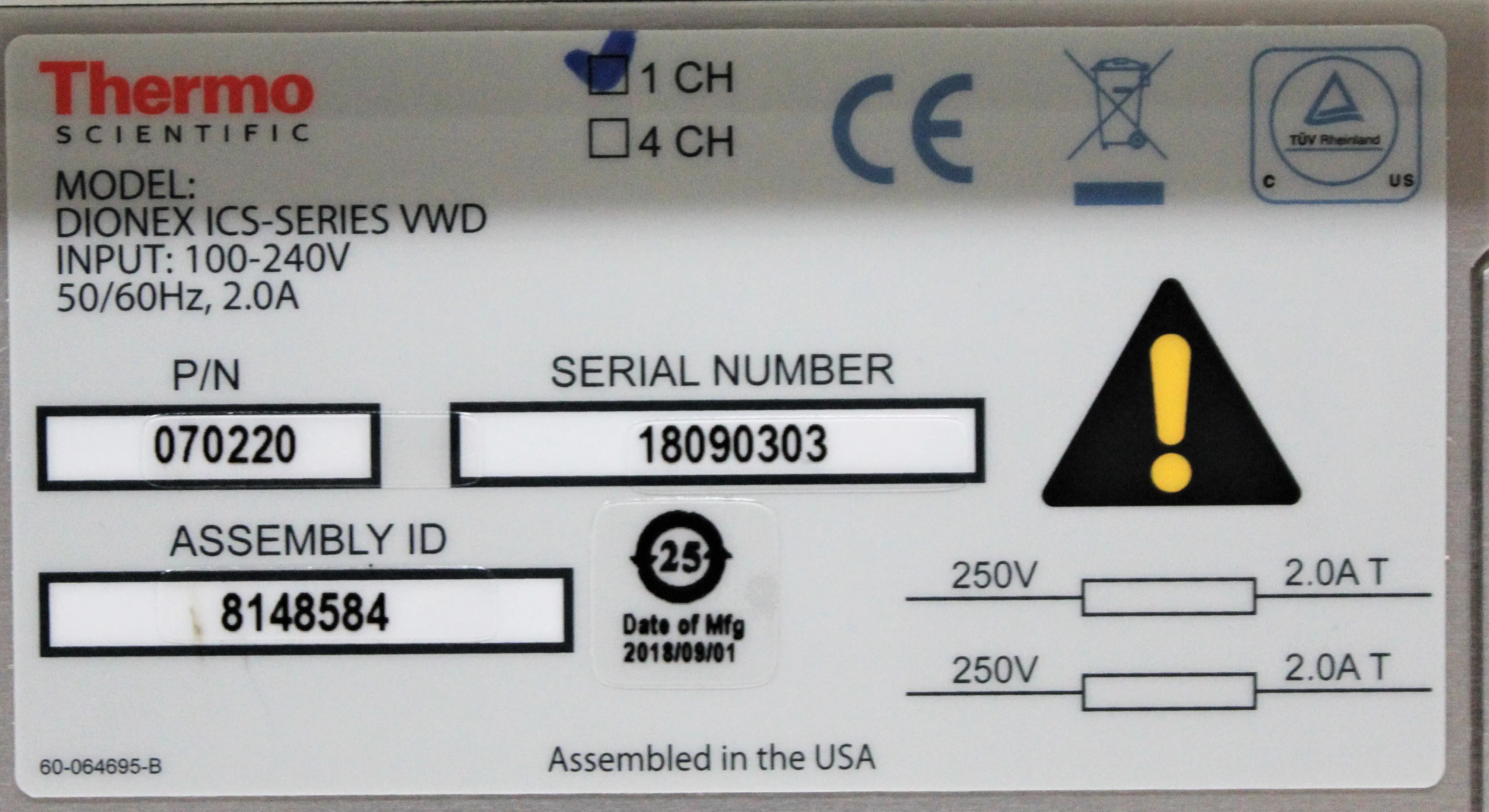 Thermo Scientific Dionex ICS-Series VWD Variable Wavelength Detector