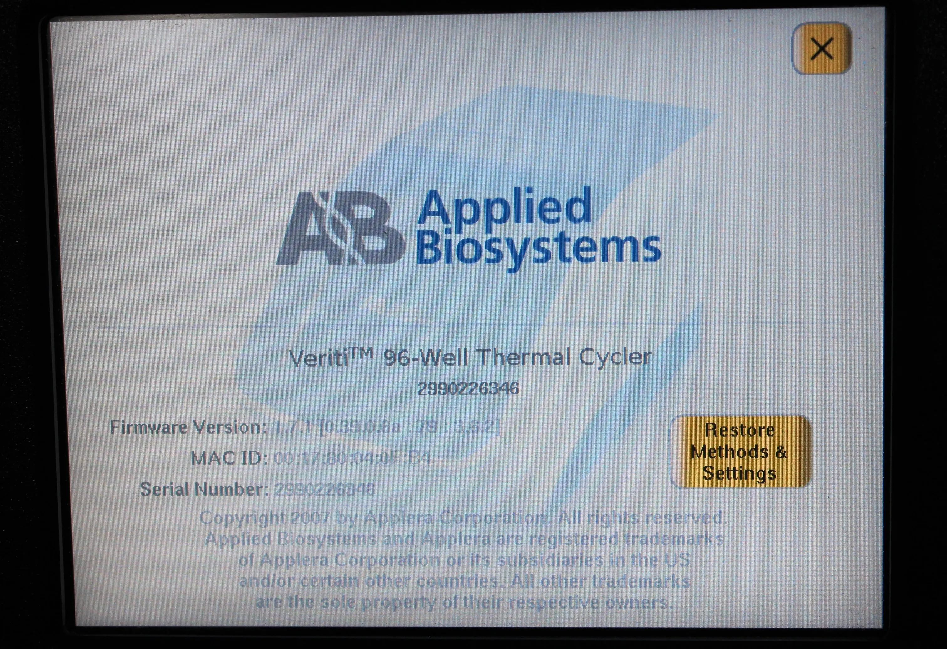 Applied Biosystems Veriti 96-Well Fast Thermal Cycler