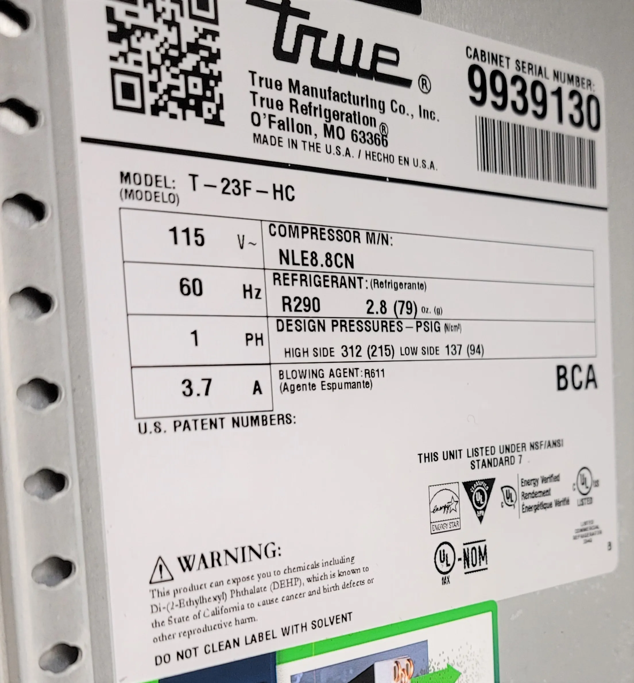 True Refrigeration T-23F-HC Freezer