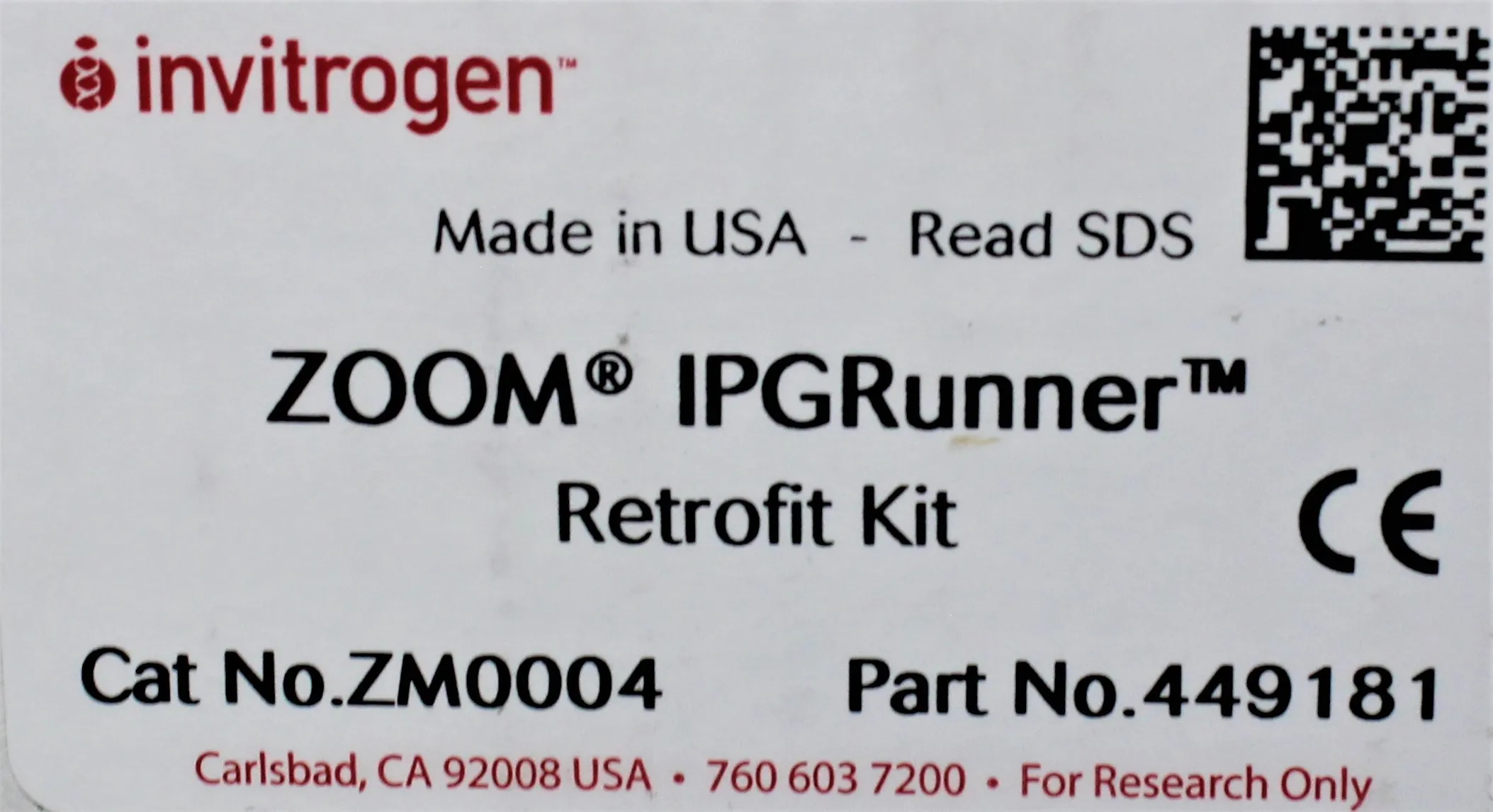 Invitrogen ZM0004 ZOOM IPGRunner System Class 1 New Laboratory Accessory