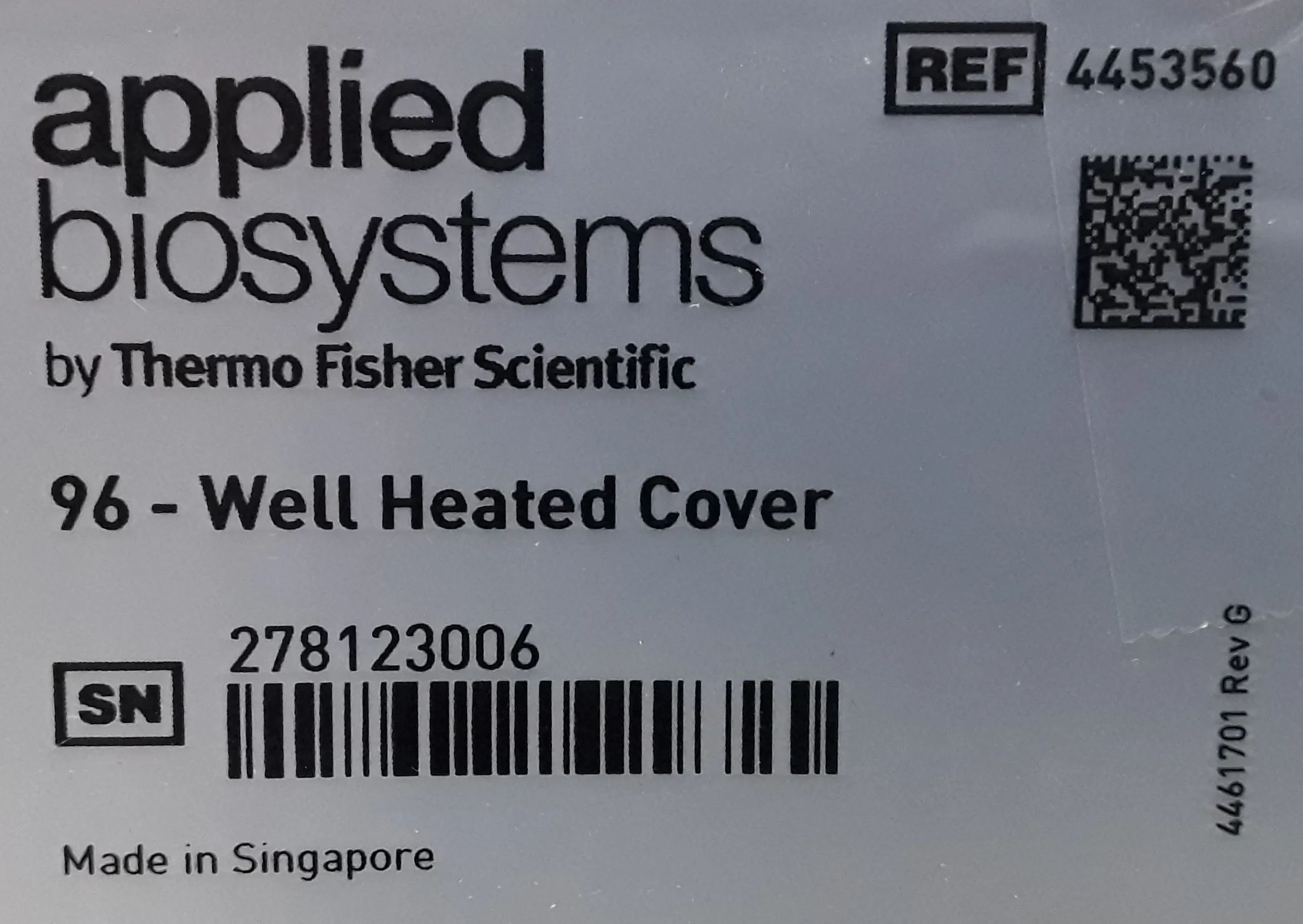 Applied Biosystems 4453560 96 Well Viia 7 Heated Cover