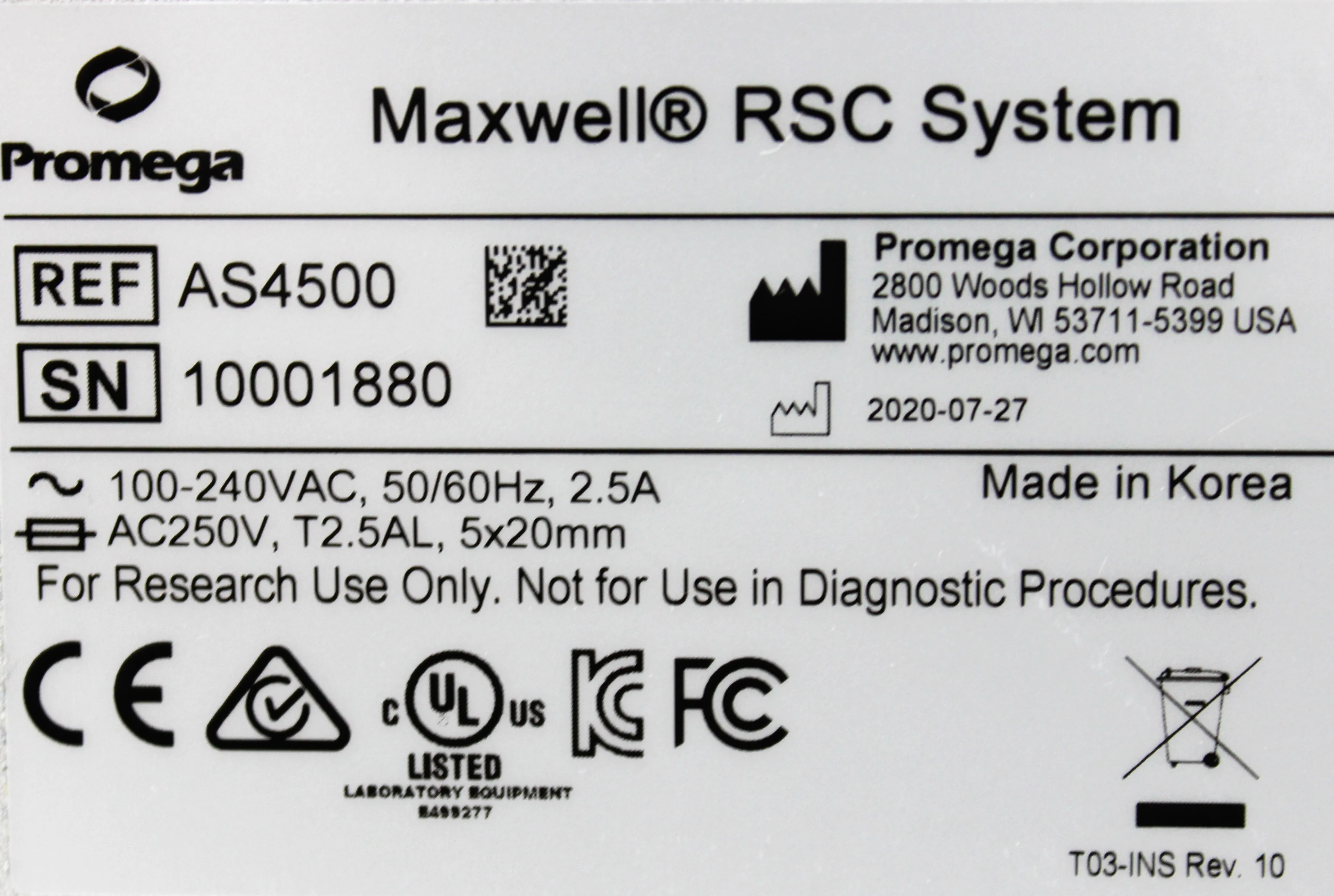 Promega Maxwell RSC Automated DNA or RNA Extraction System AS4500