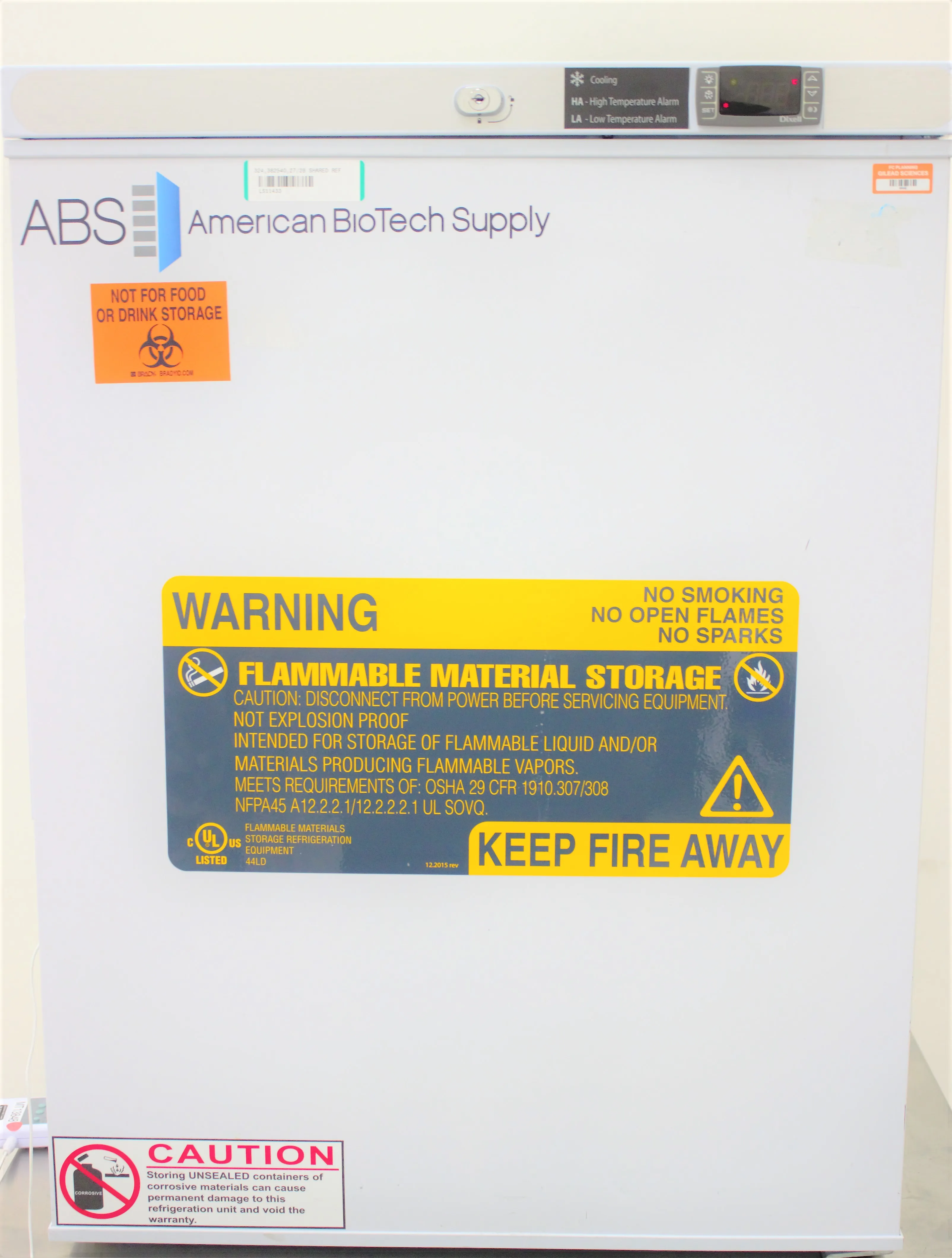 American Biotech Supply 5 Cu Ft Standard Undercounter Flammable Storage Refrigerator ABT-FRP-04