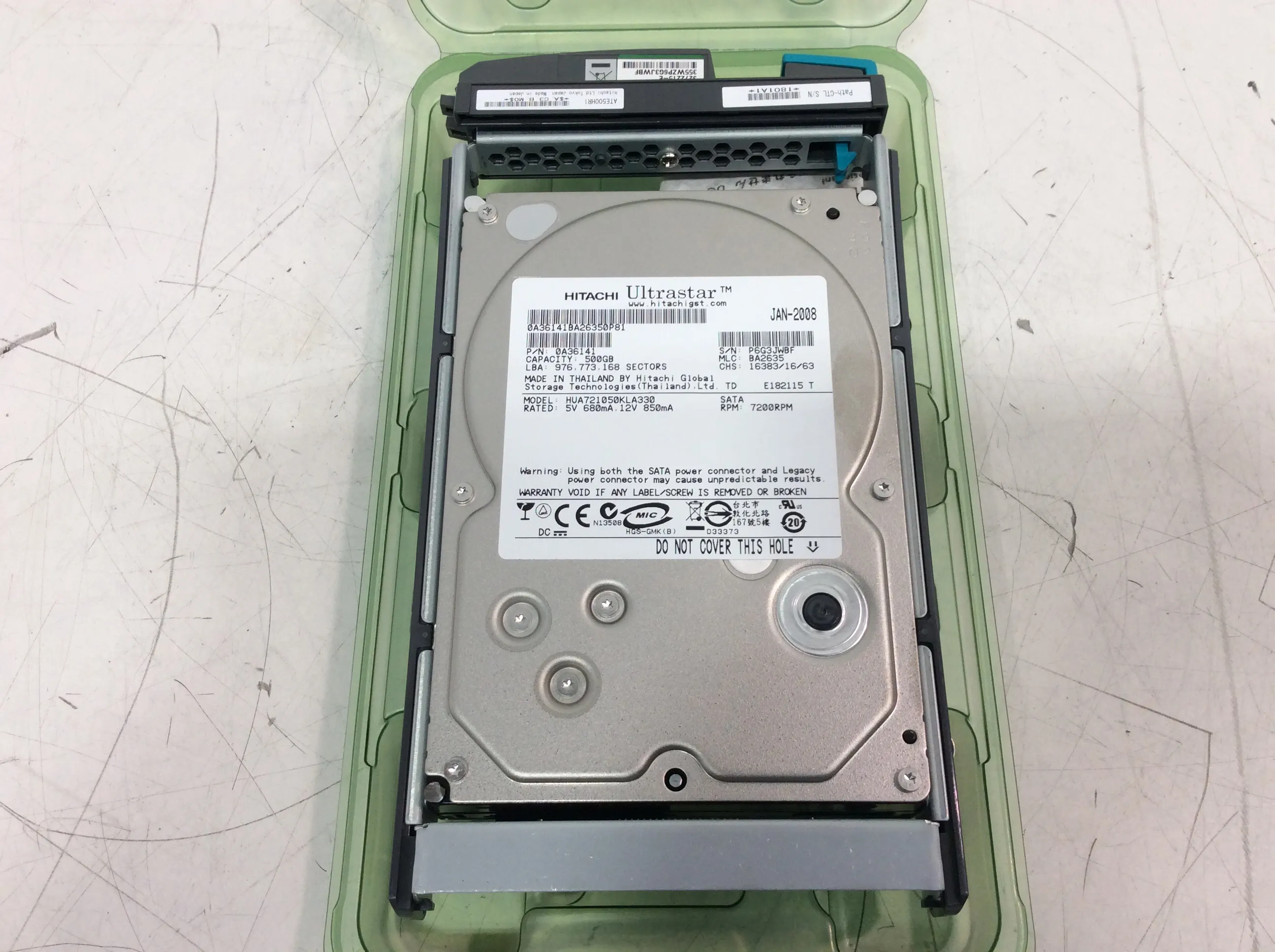 Hitachi Ultrastar HUA721050KLA330 500GB SATA Hard Drive 0A36141