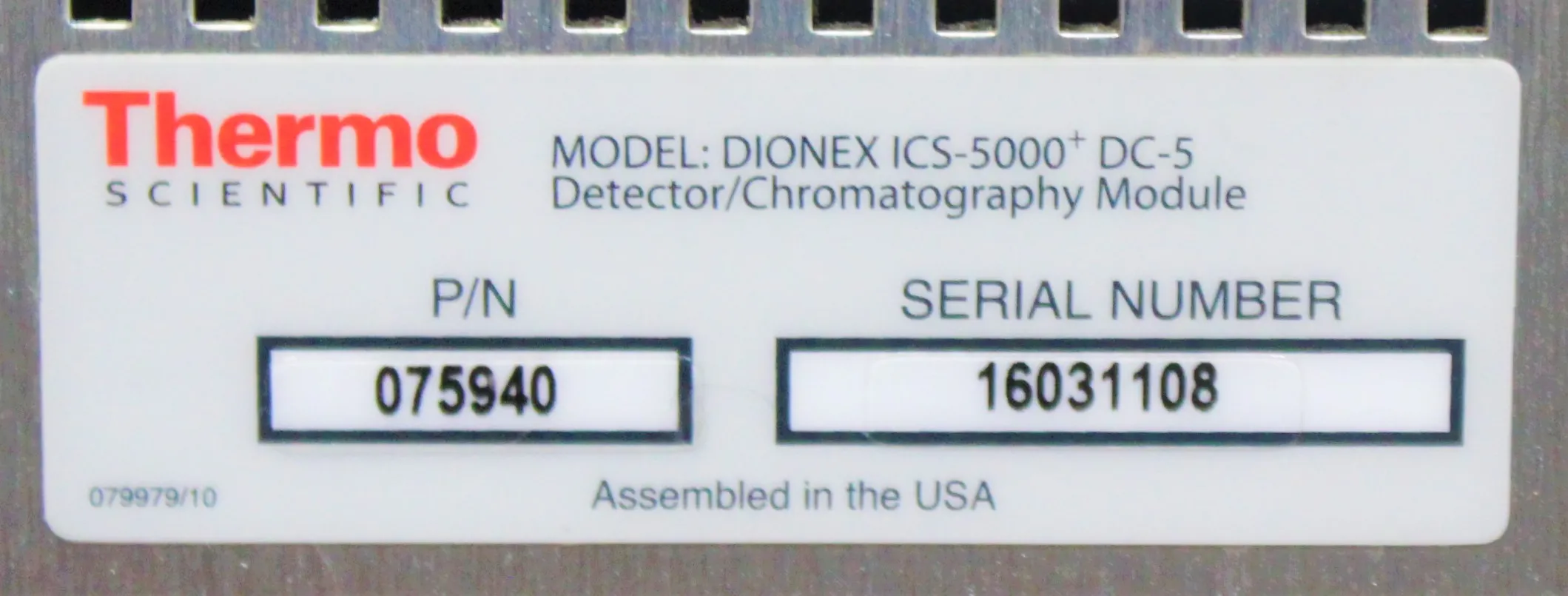 Thermo Fisher Dionex ICS-5000+DC-5 Detector/Chromatography Compartment