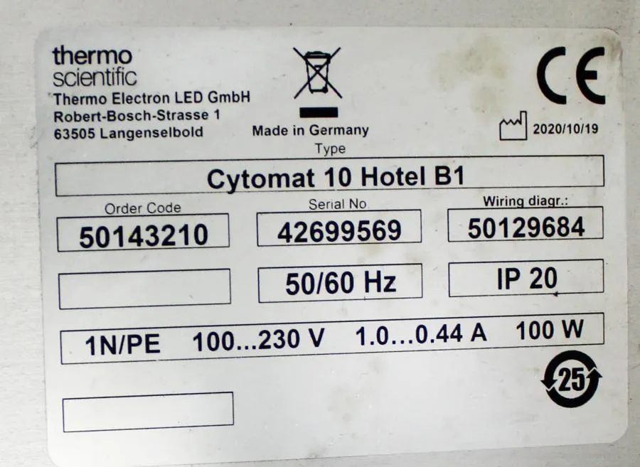 Thermo Cytomat 10 Hotel B1 Ambient Storage on Custom Cart P/N 50143210