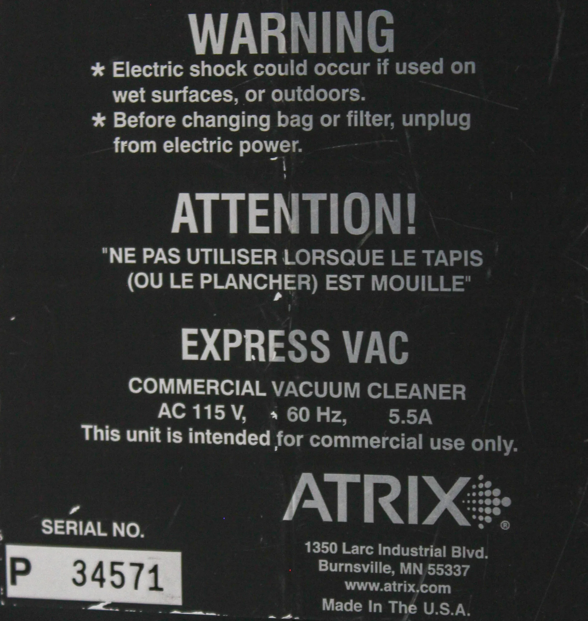 ATRIX Express Vac. Commercial vacuum Cleaner