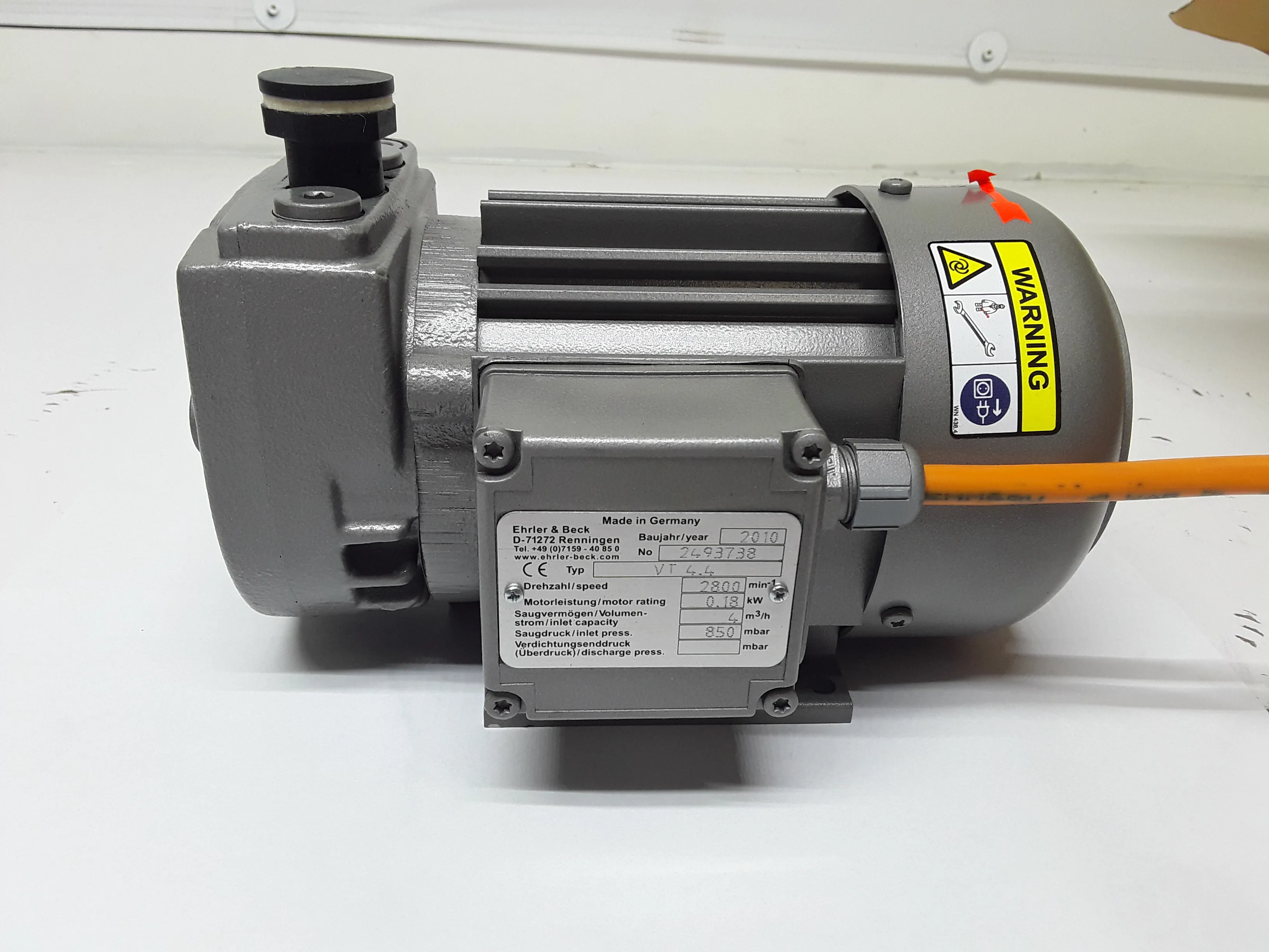 Ehrler VT 4.4 Oil Free Industrial Rotary Vane Vacuum Pump