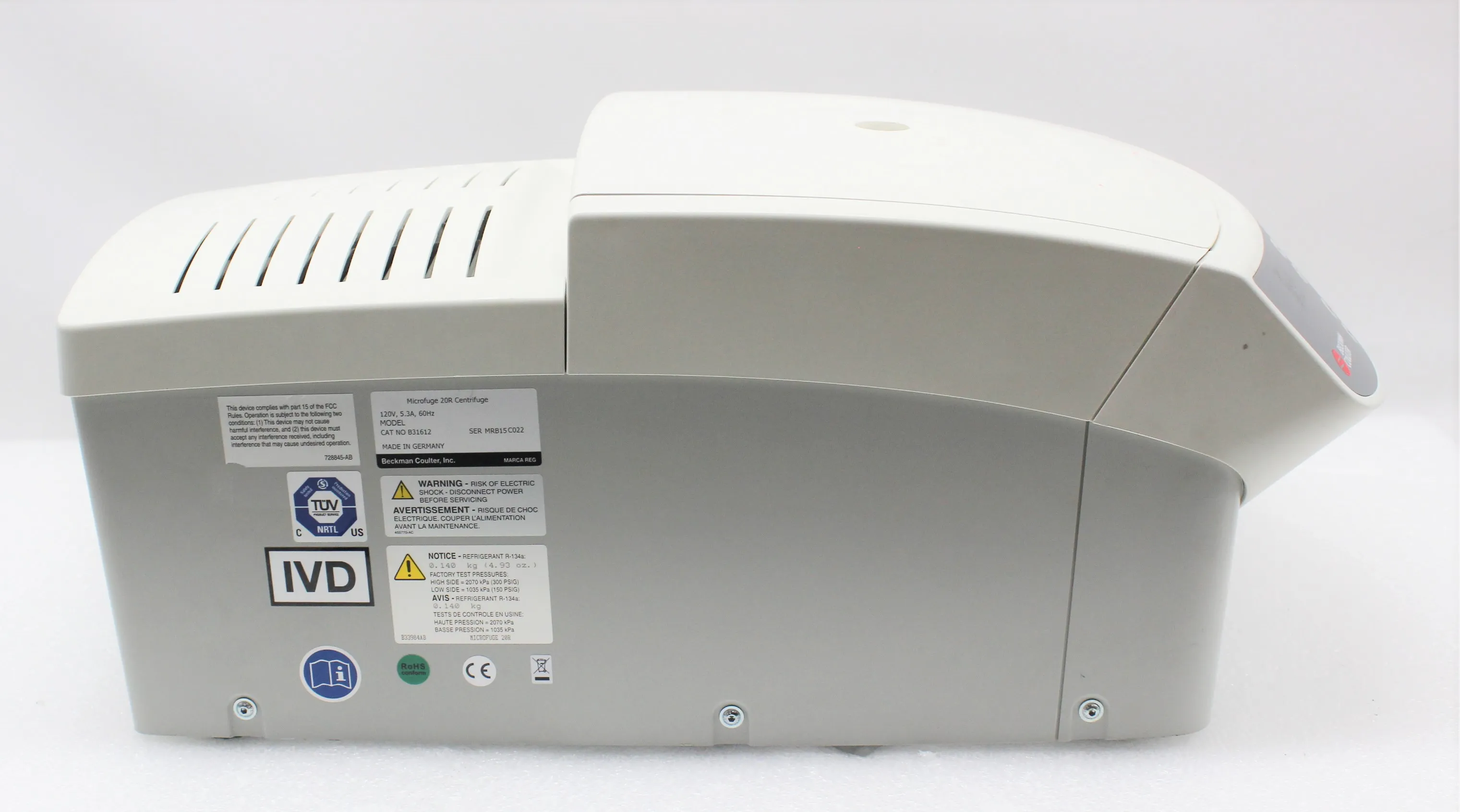 Beckman Coulter Microfuge 20R Benchtop Centrifuge