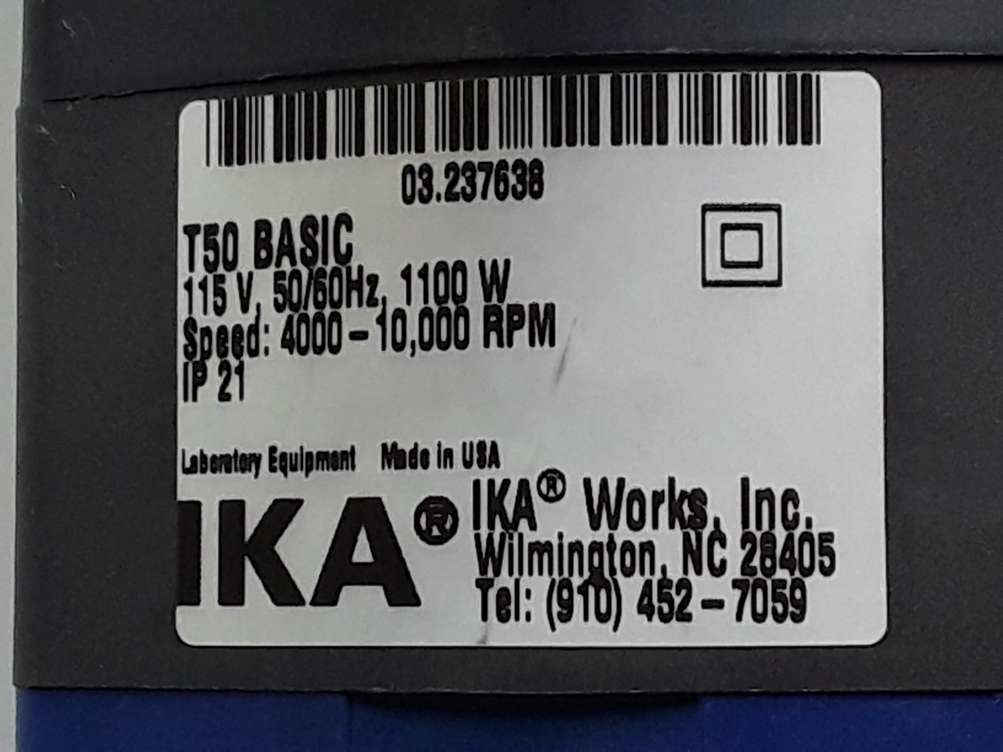 IKA T50 Basic High-Speed Laboratory Homogenizer, Used, 30-Day Warranty