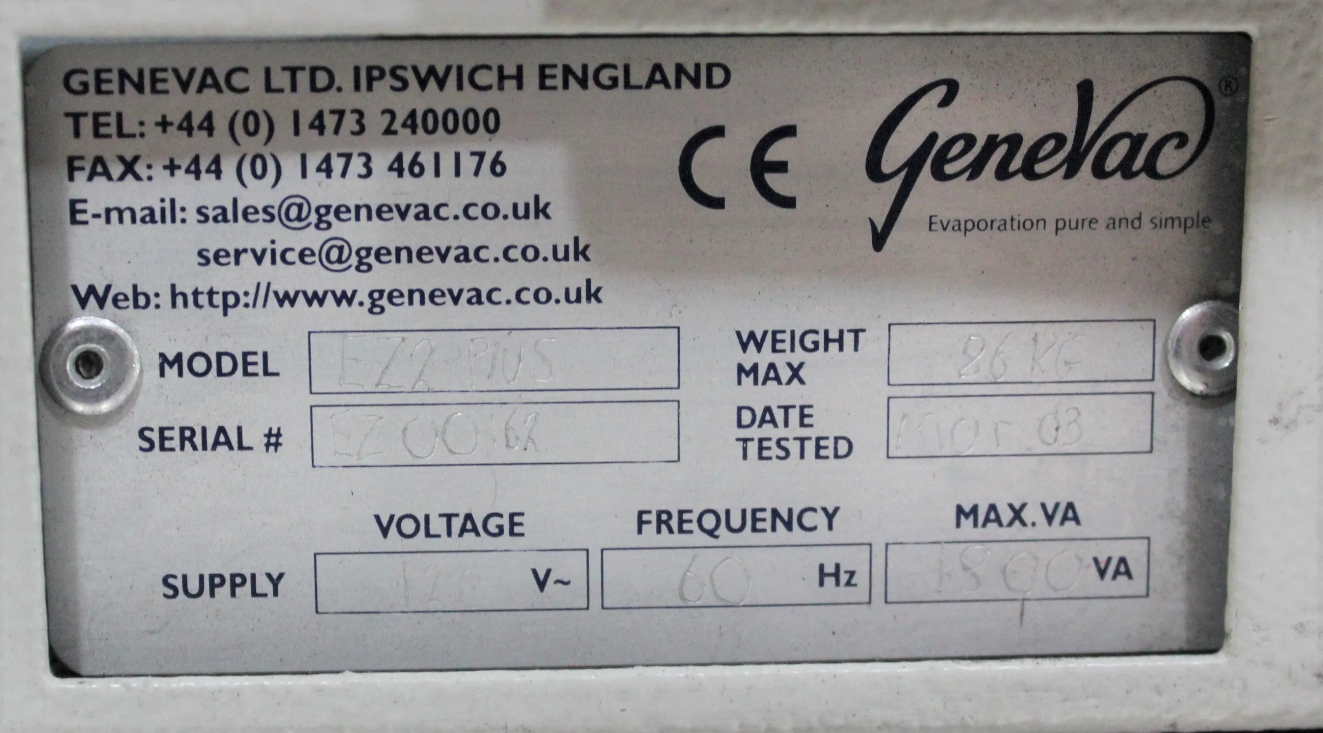 Genevac EZ-2 Plus Evaporating System