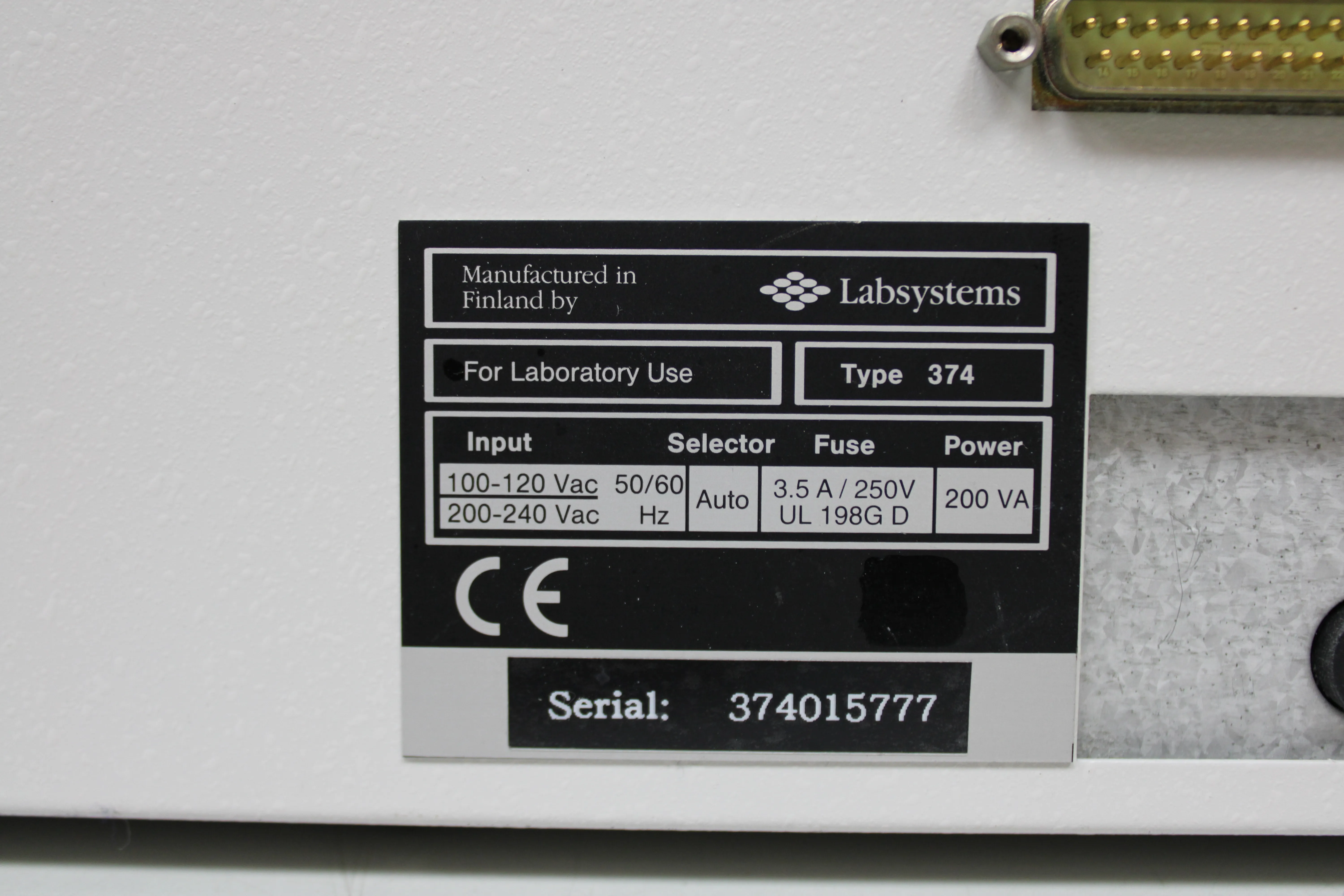 Labsystems Fluoroskan Microplate Fluorometer 374 Protein Analyzer