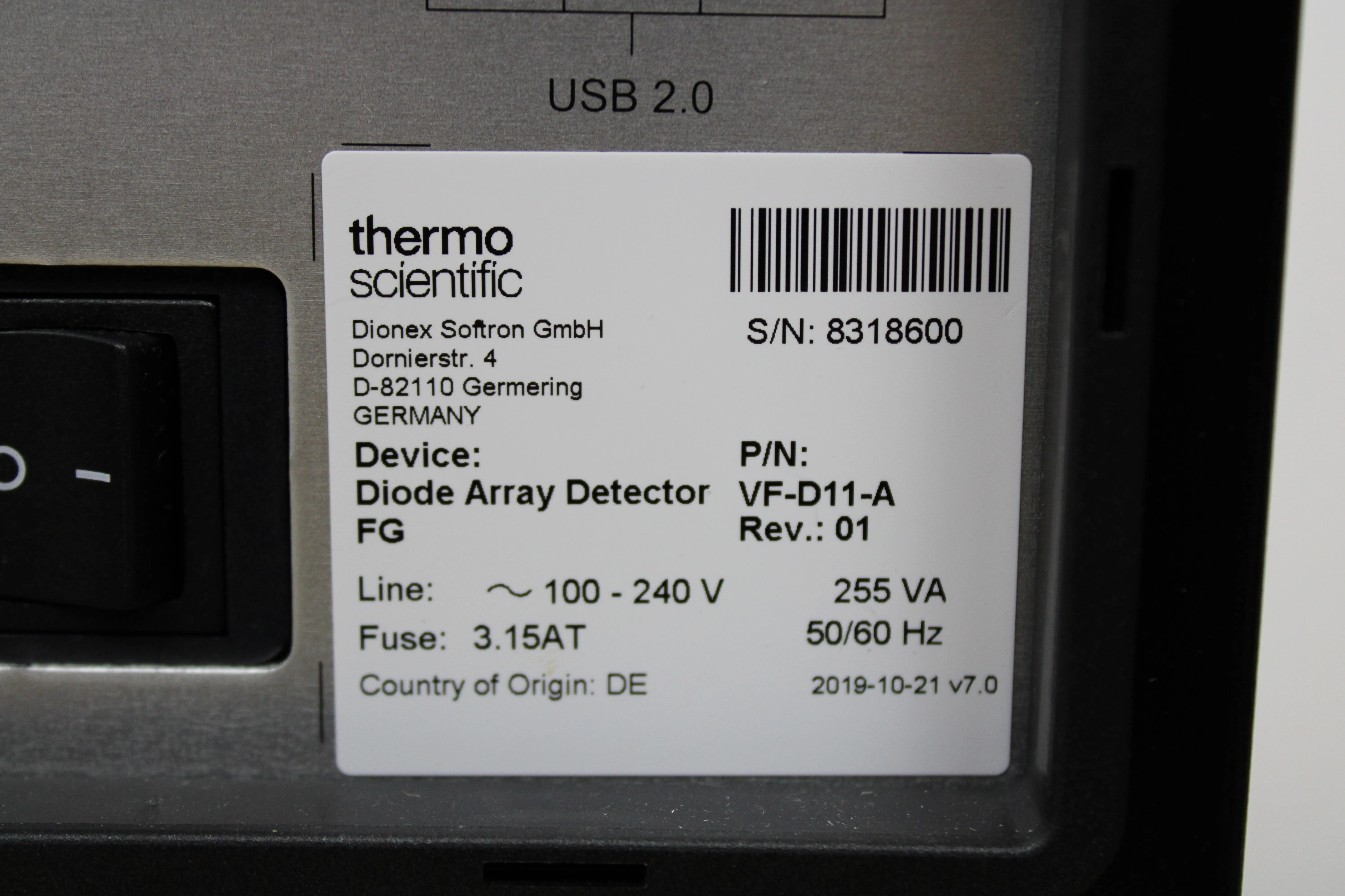 Thermo Scientific Vanquish Diode Array Detector FG