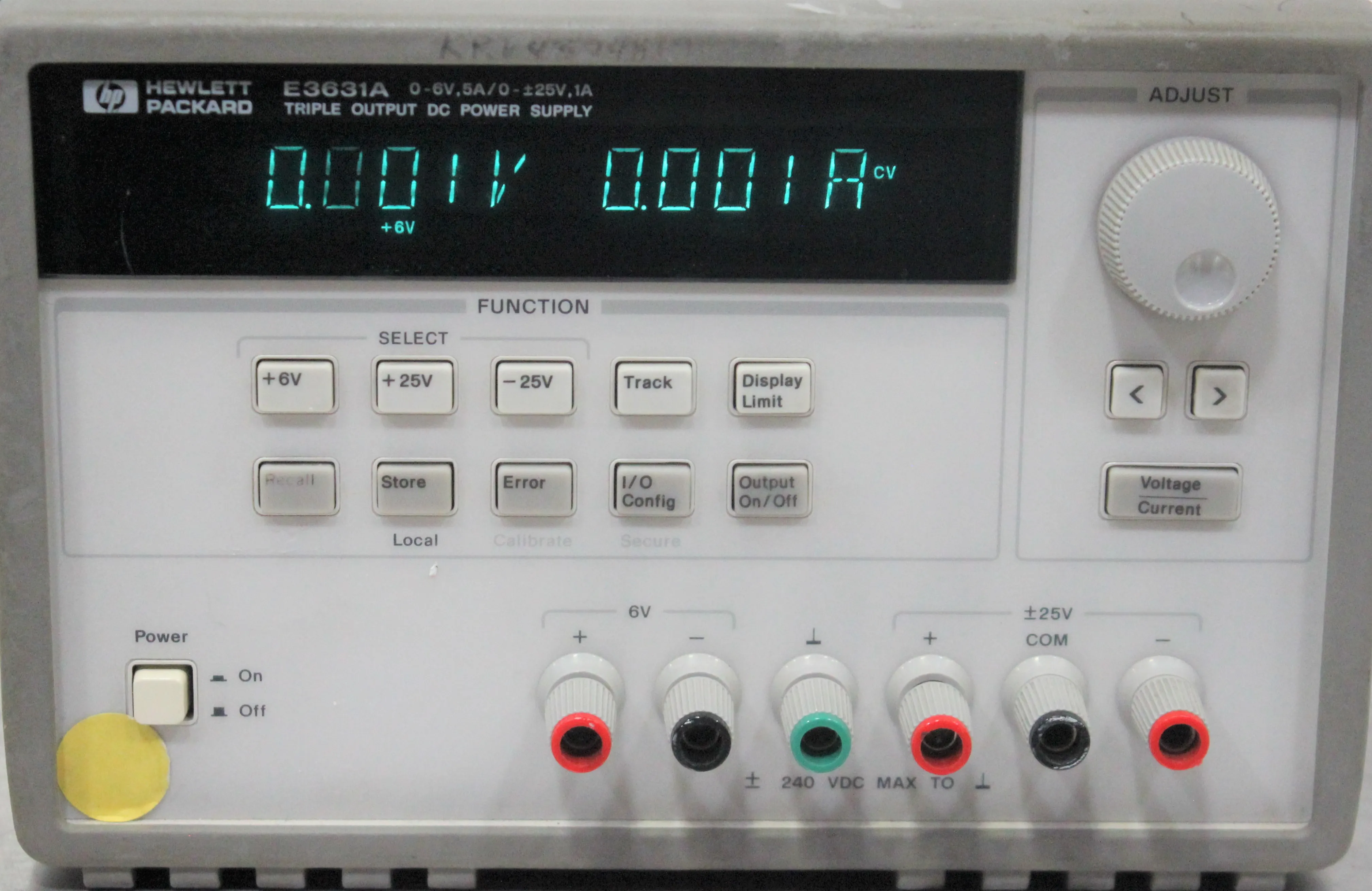 Hewlett Packard E3631A Triple Output DC Power Supply with GPIB and RS-232 Interfaces