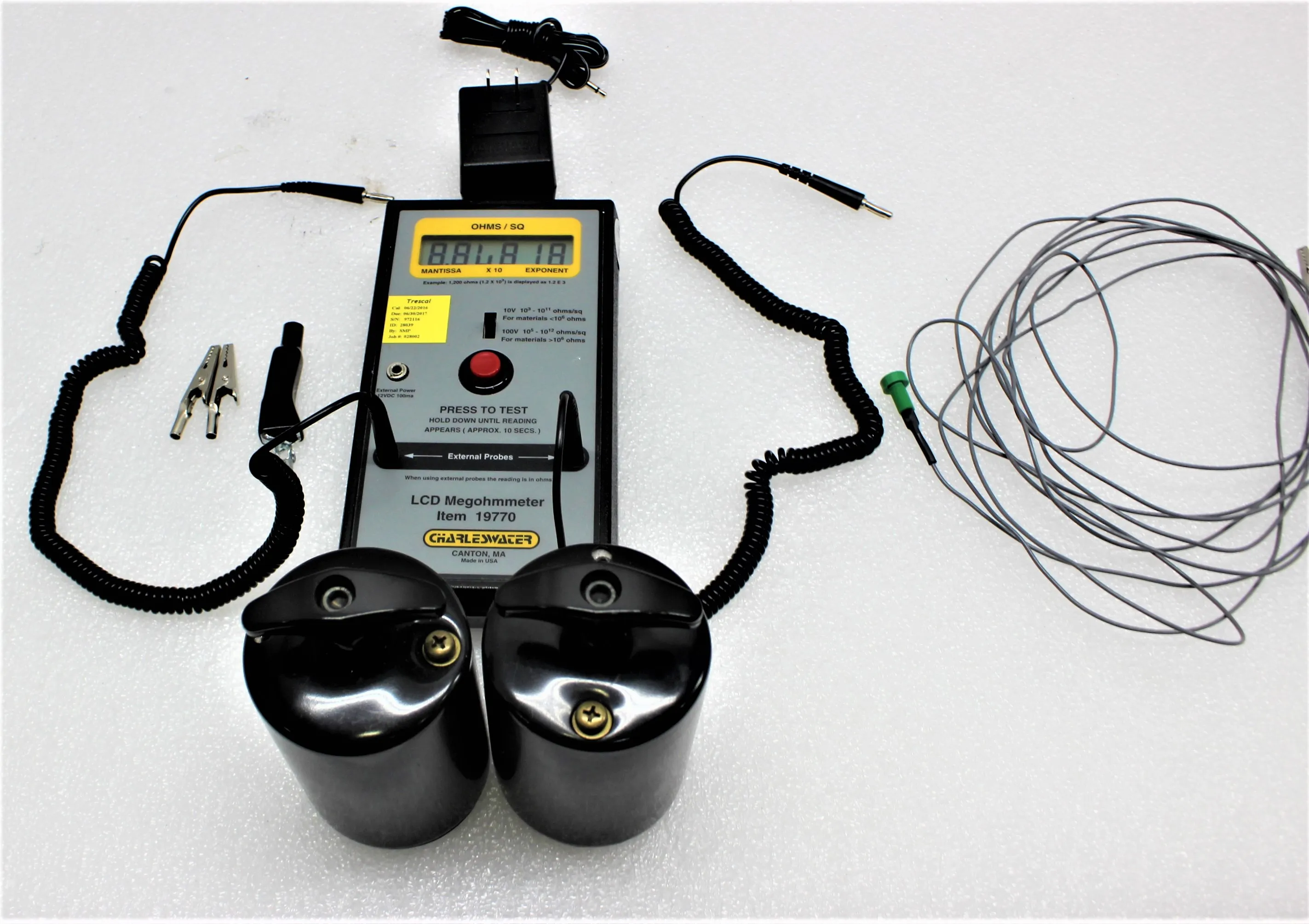 Charles Water Megohmmeter Surface Resistance Test Kit 19770LCD