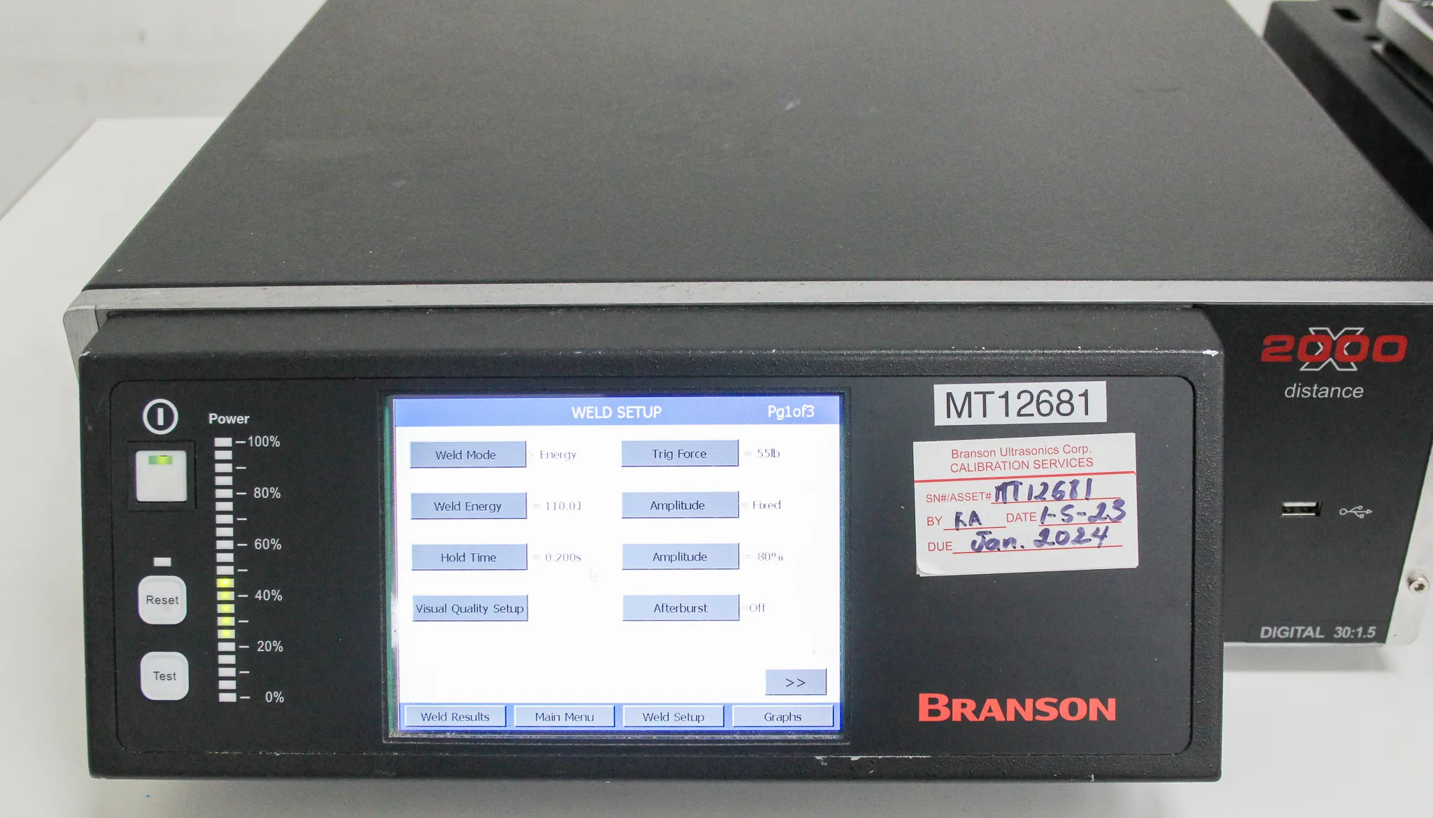 Branson 2000X Ultrasonic Welding System Actuator AED with 2000 XDT