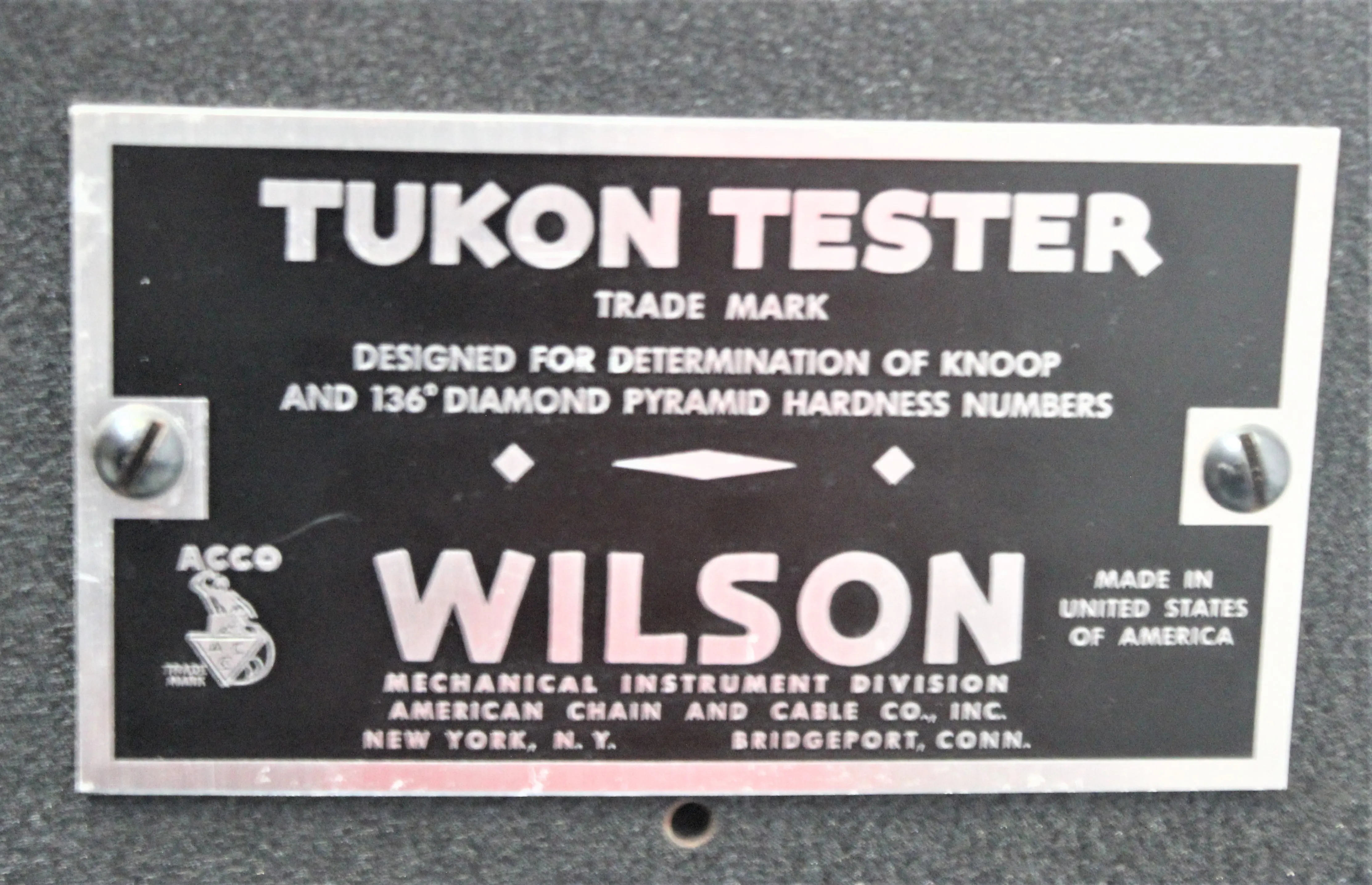 Wilson Tukon Microhardness Tester with Bausch & Lomb Microscope