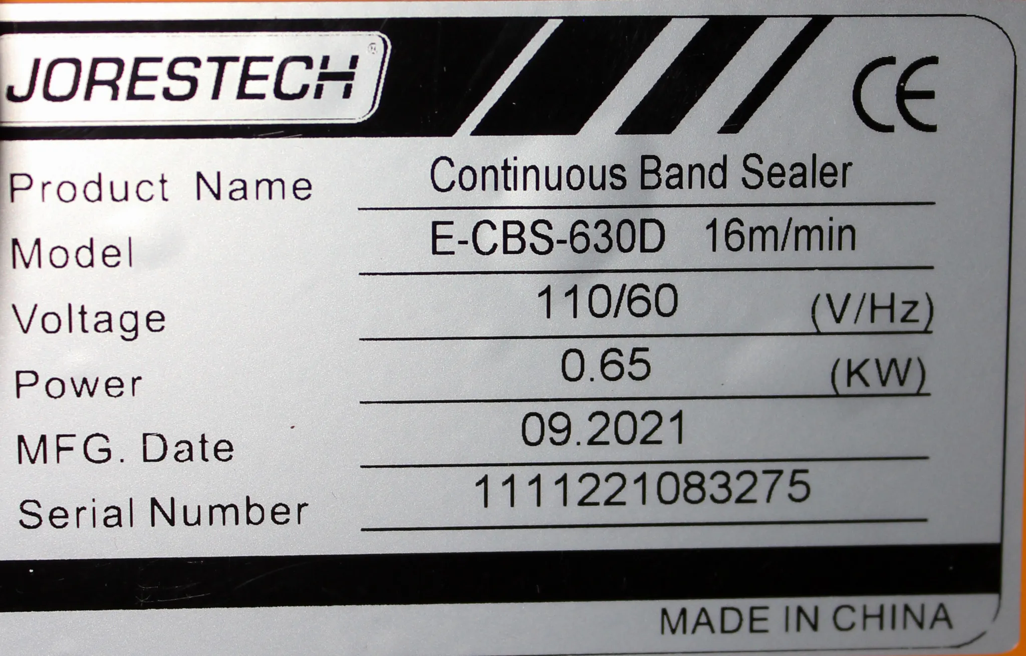 JORESTECH Continuous Band Sealer E-CBS-630D