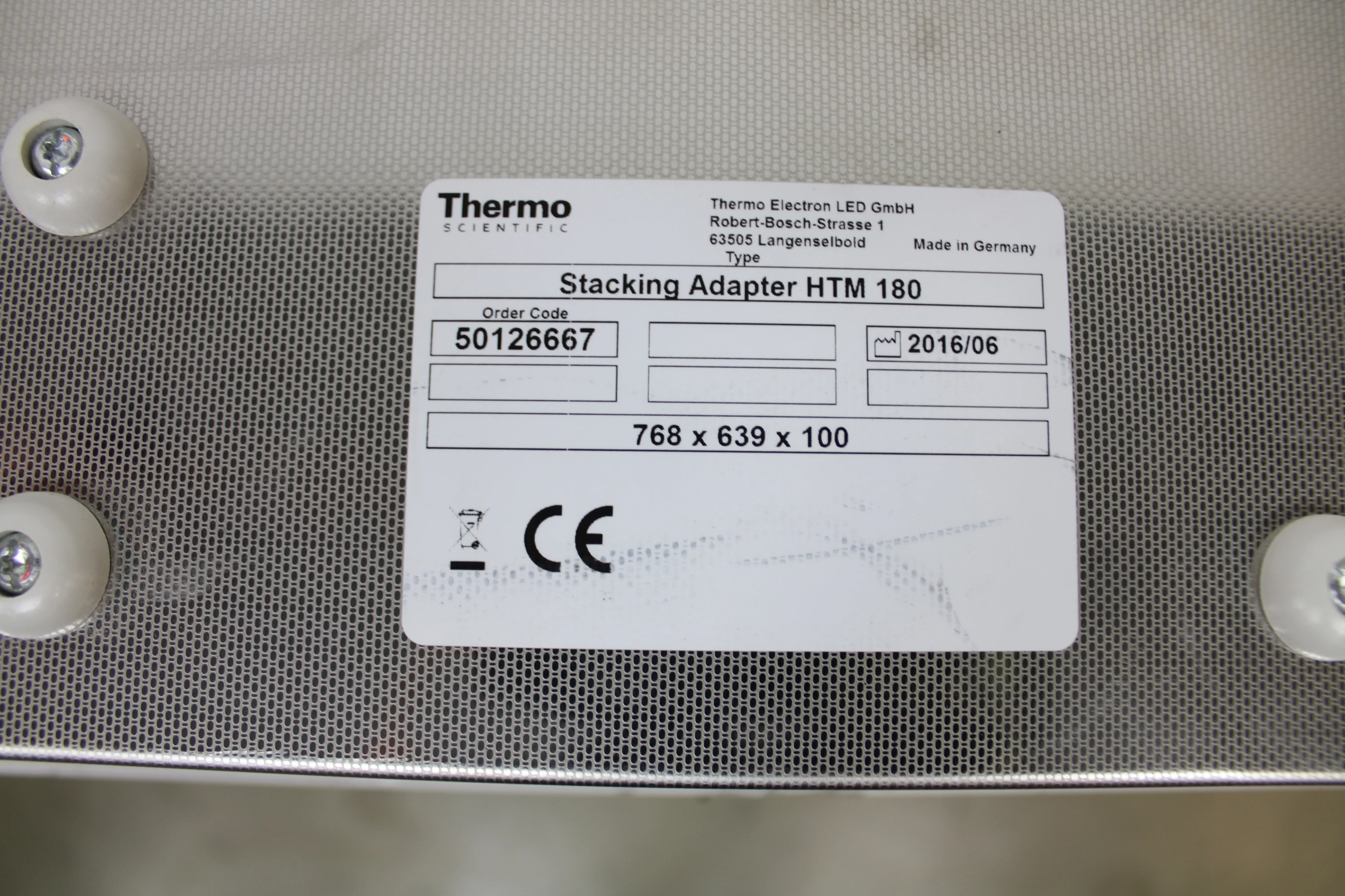 Thermo Scientific Stacking Adapter HTM Used Class 2 - 30-Day Warranty, 100% Parts and Labor