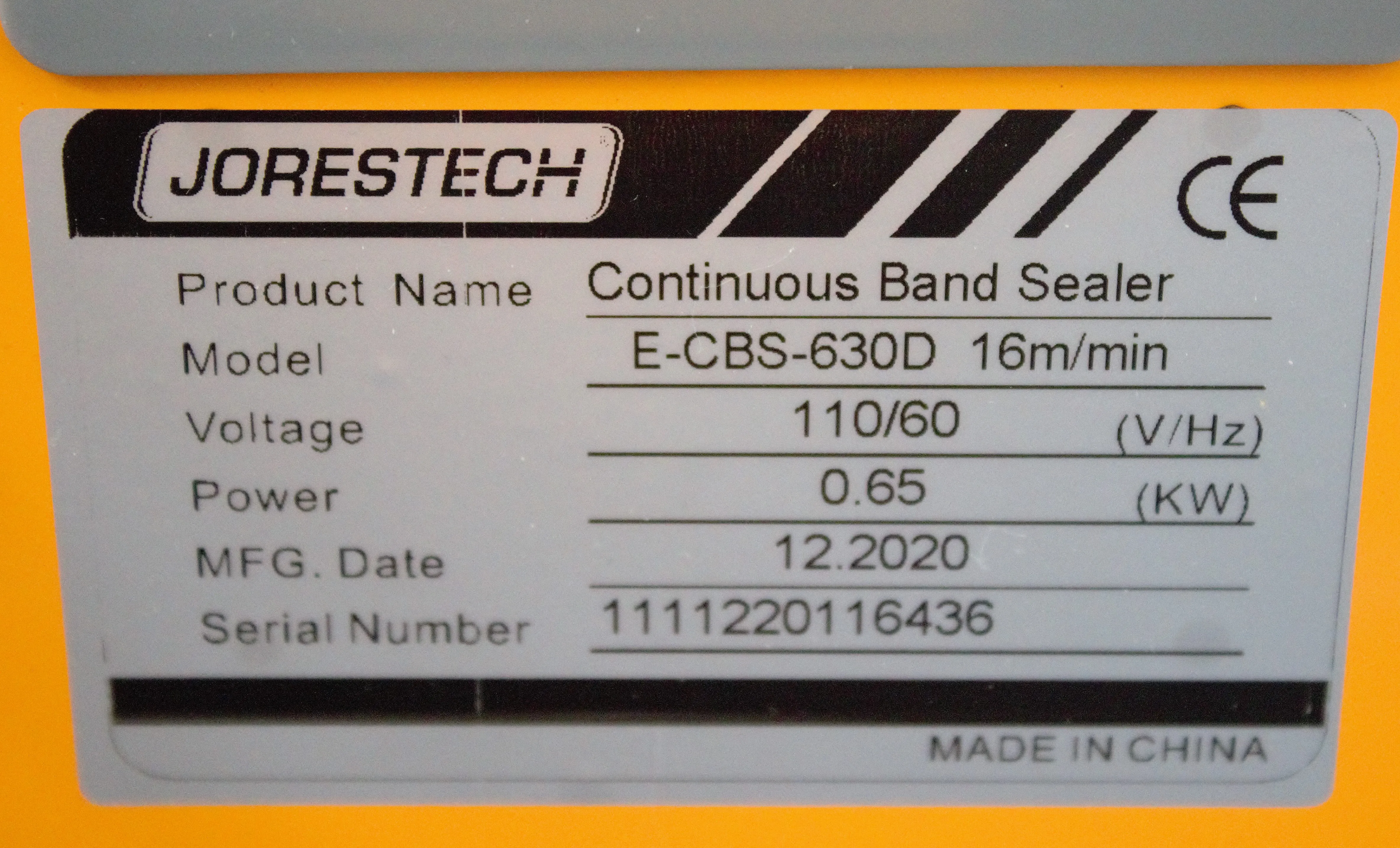 JORESTECH E-CBS-630D Continuous Band Sealer 630