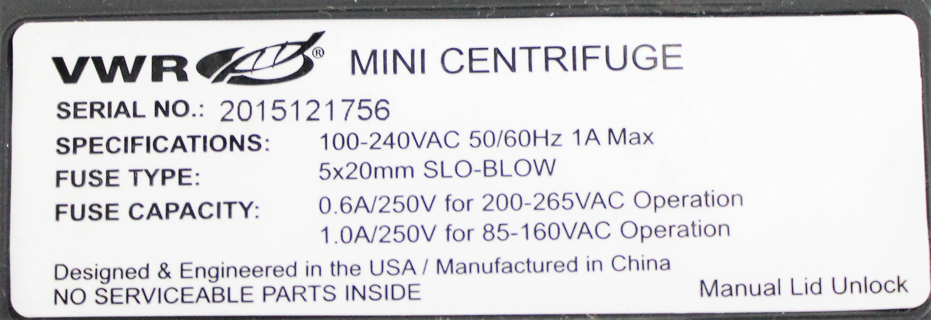 VWR Mini Centrifuge - Benchtop Centrifuge