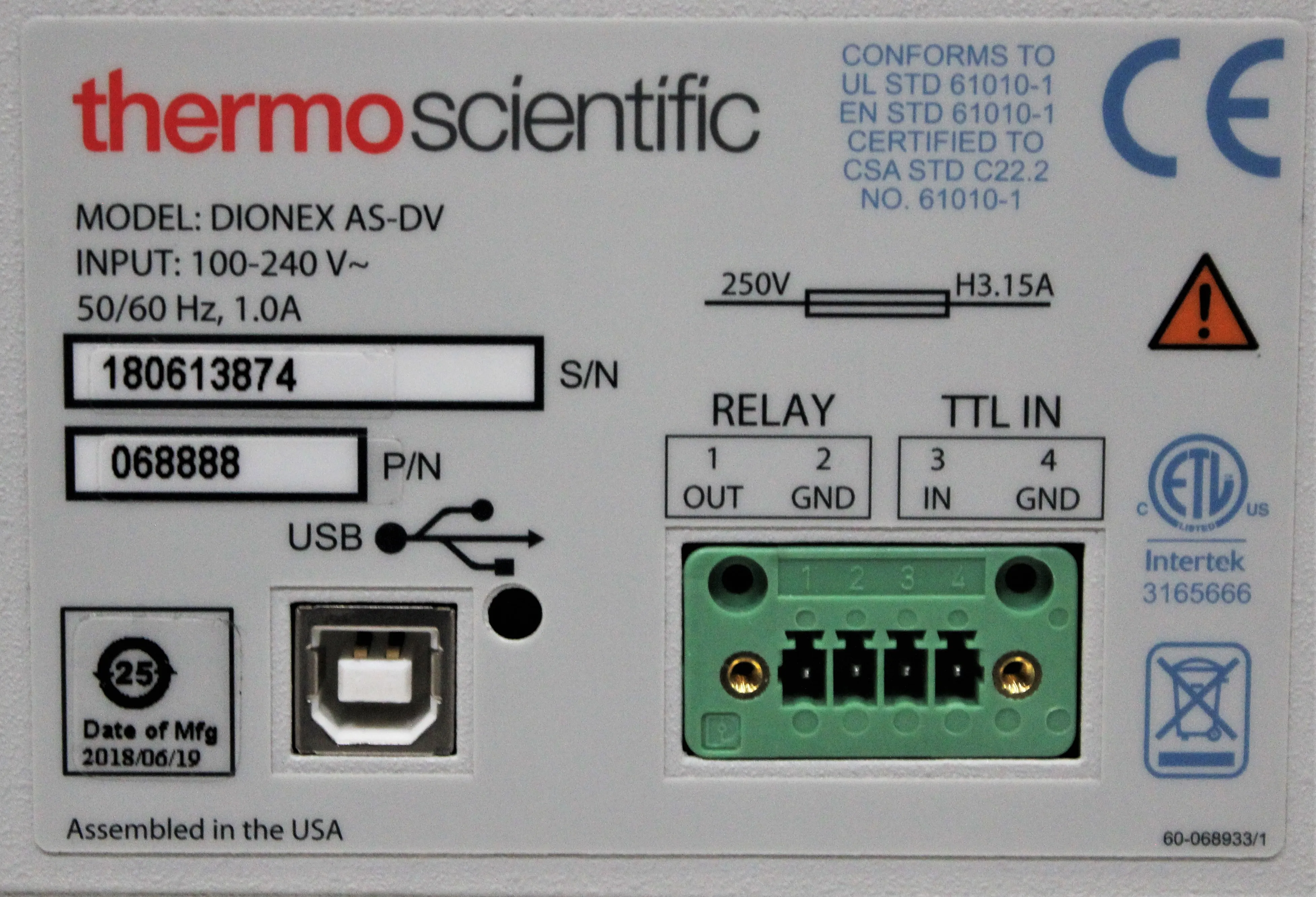 Thermo Scientific Dionex AS-DV Autosampler