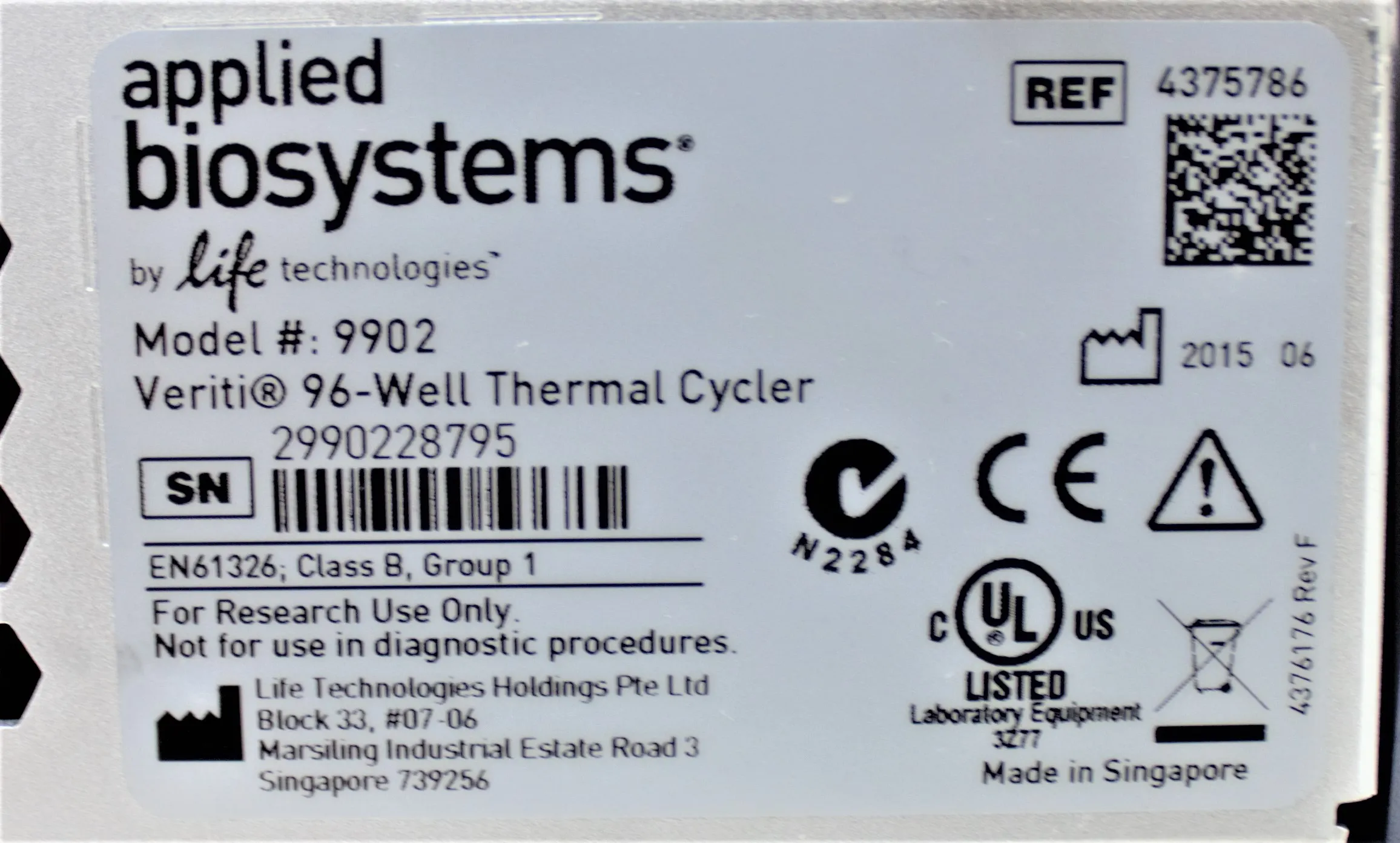 Applied Biosystems Veriti 96 Well Thermo Cycler