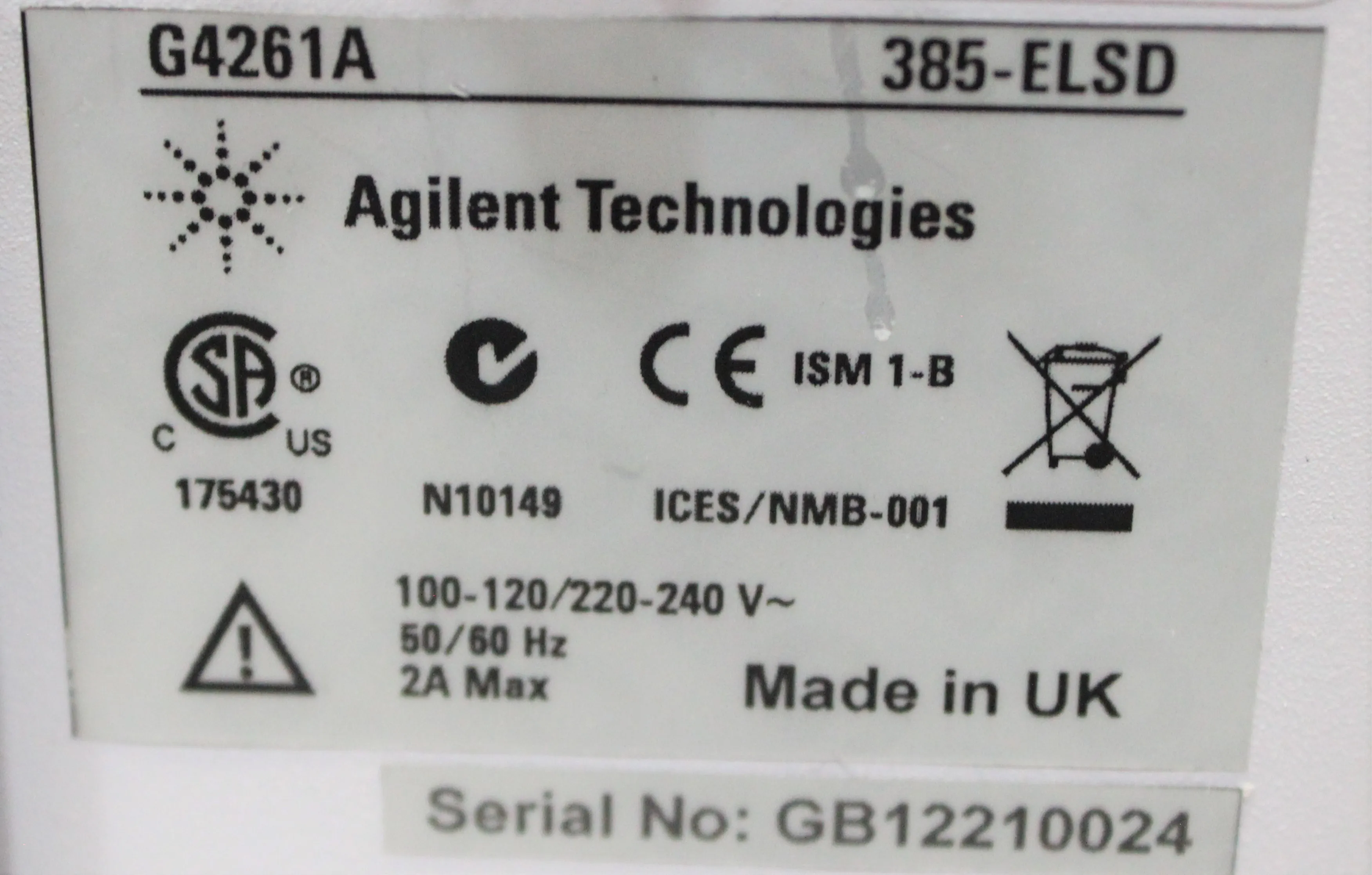 Agilent Evaporative Light Scattering Detector G4261A HPLC/FPLC/GC/CE