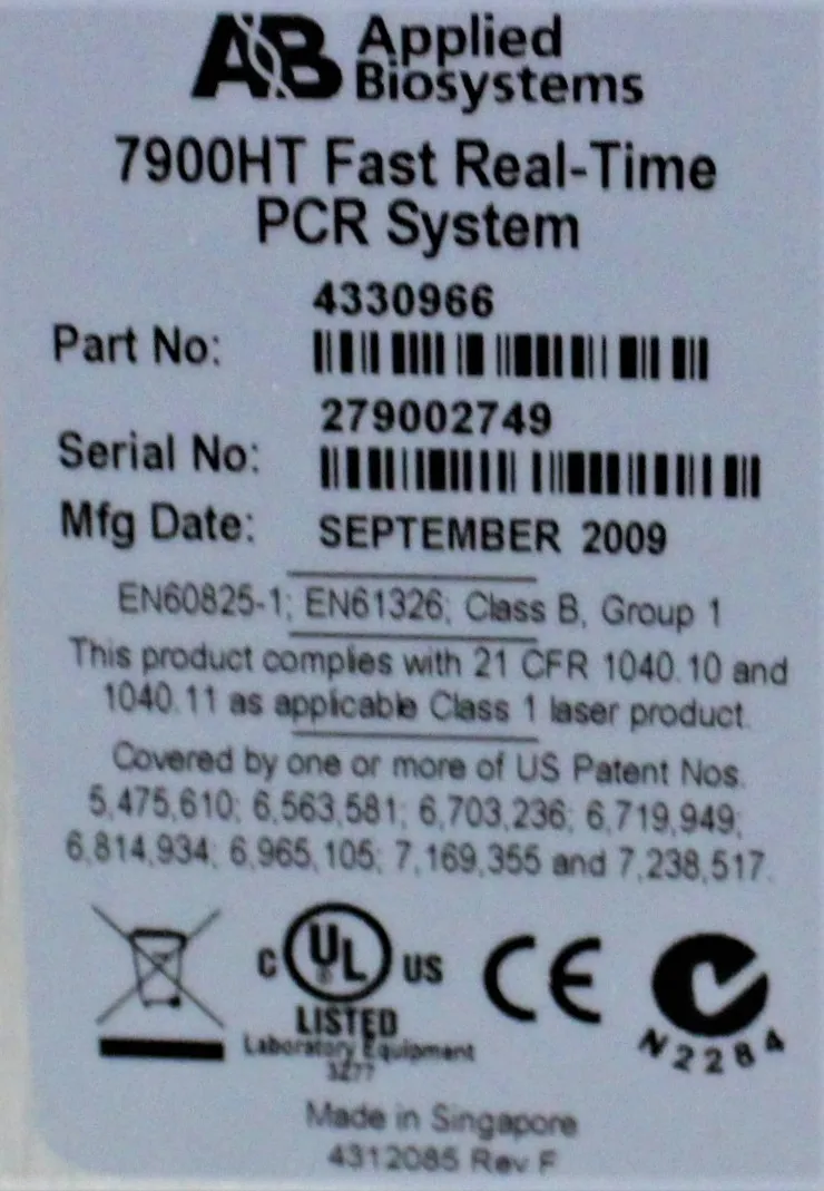 Applied Biosystems ABI prism 7900HT PCR Thermal Cycler Sequencing Detection System