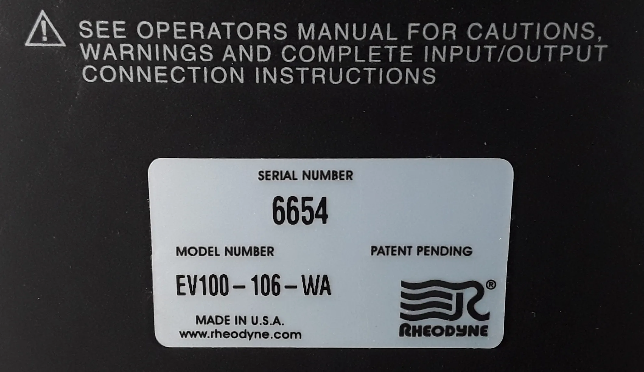 Waters EV100-106-WA Low Pressure Selector Valve - Salvage Condition - For Parts or Not Working