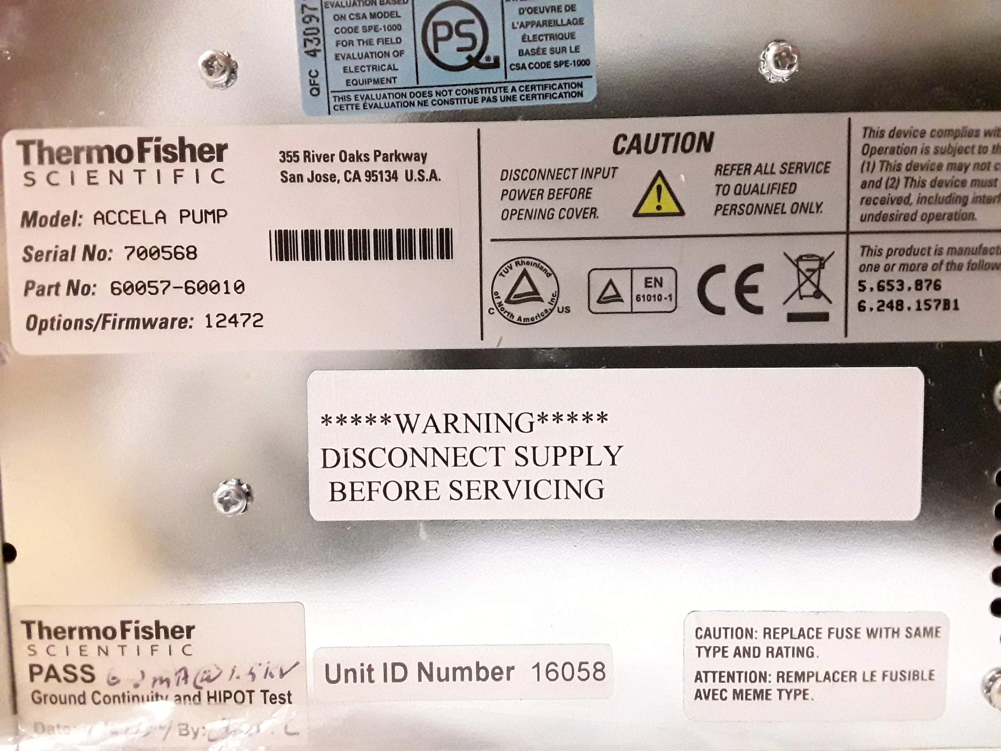 Thermo Fisher HPLC System - Accela Pump 60057-60010