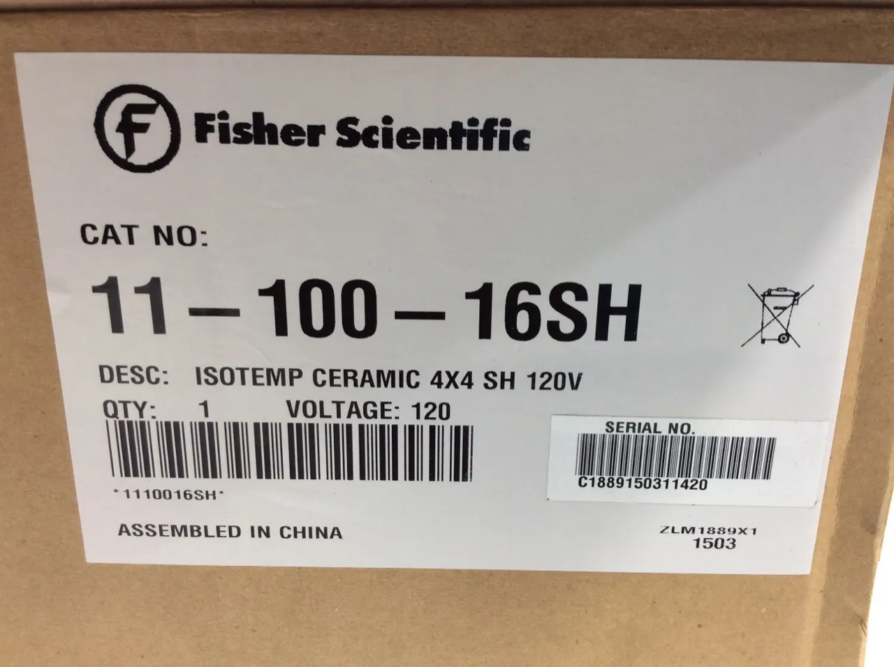 Fisher Scientific Isotemp Hotplate Cat.11-100-16SH