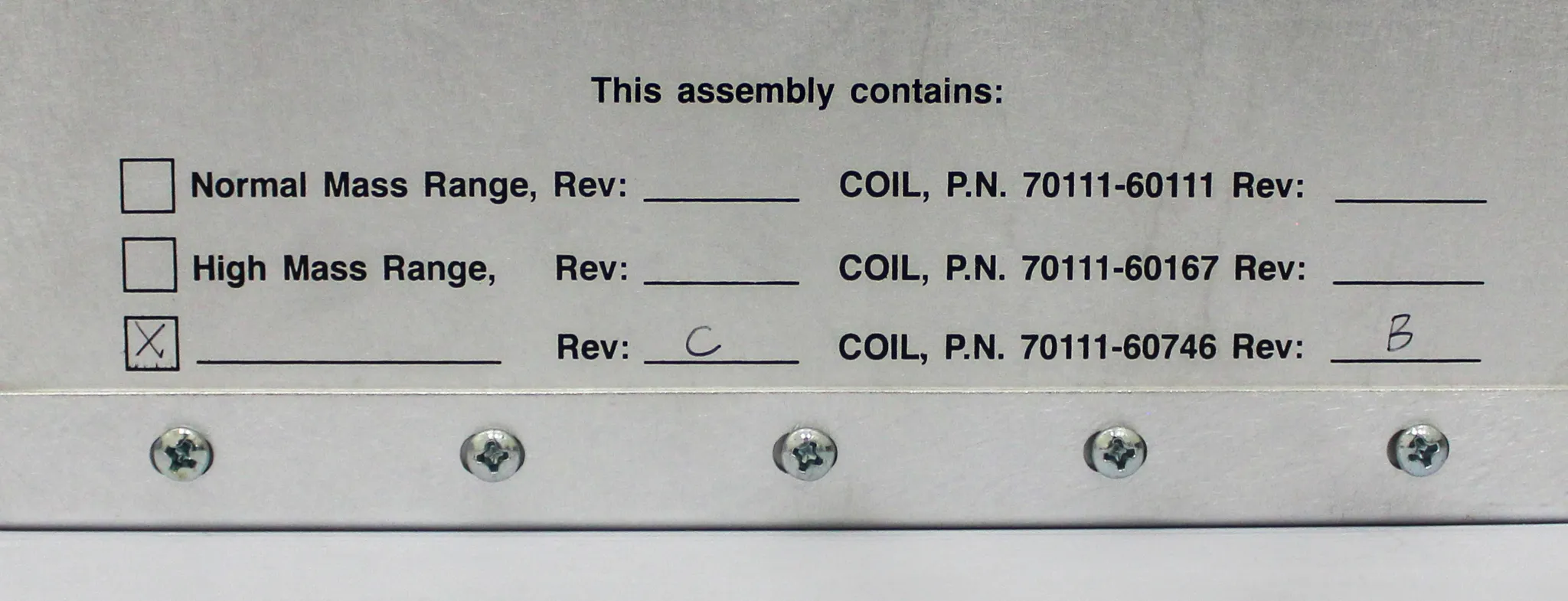 KQ Integrated Solutions -Thermo Coil Box Q3 Mass Range PN: 70111-60742