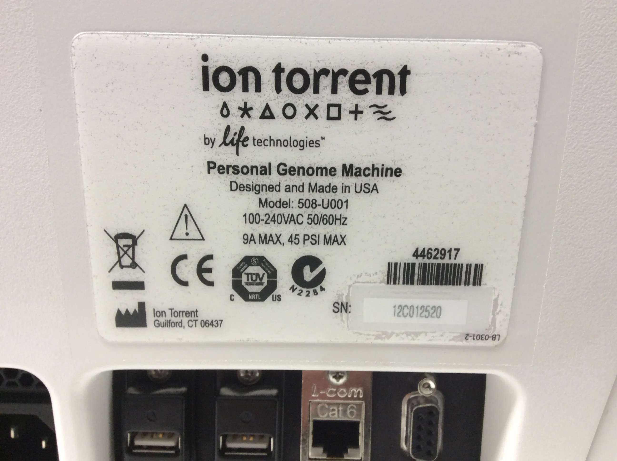 Life Technologies Ion Torrent Personal Genome Machine