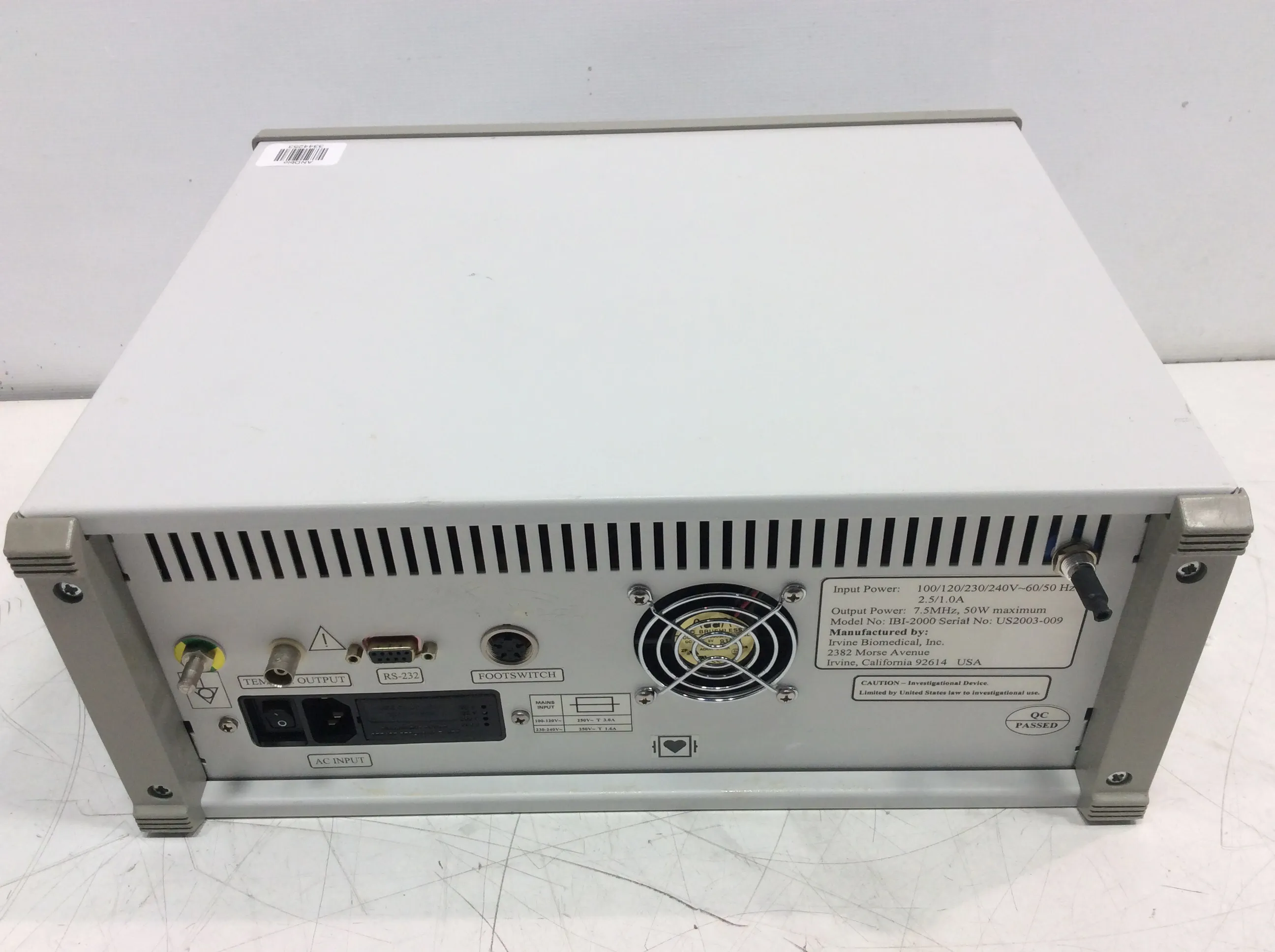 Irvine Biomedical IBI-2000 Ultrasound Ablation Generator