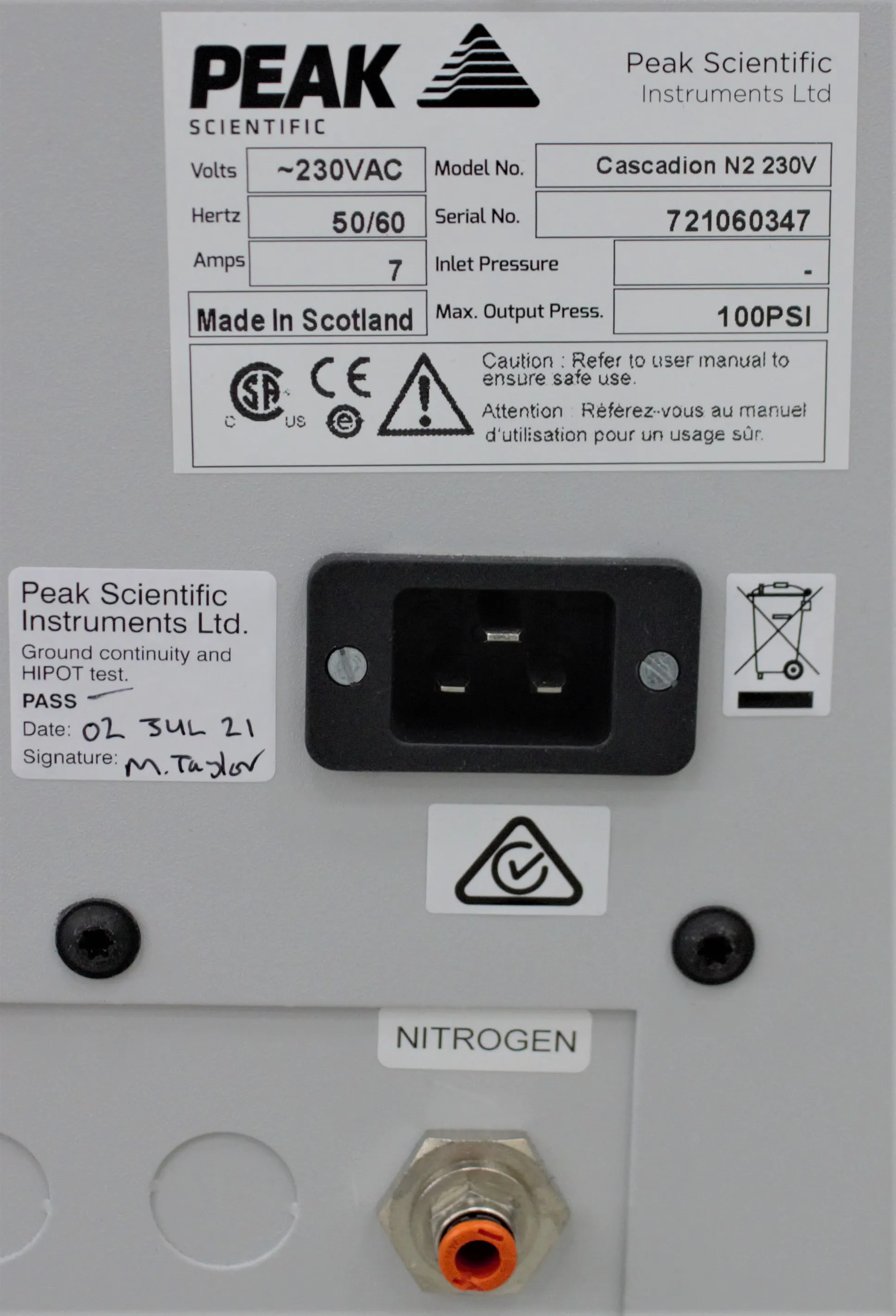 Peak Scientific Genius NM32LA Nitrogen Generator