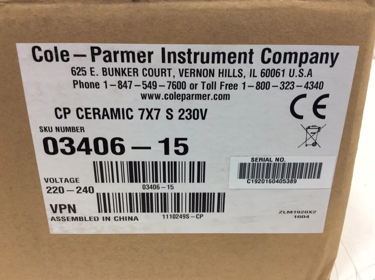 Cole Parmer StableTemp Cat. 03406-15 Laboratory and Medical Equipment