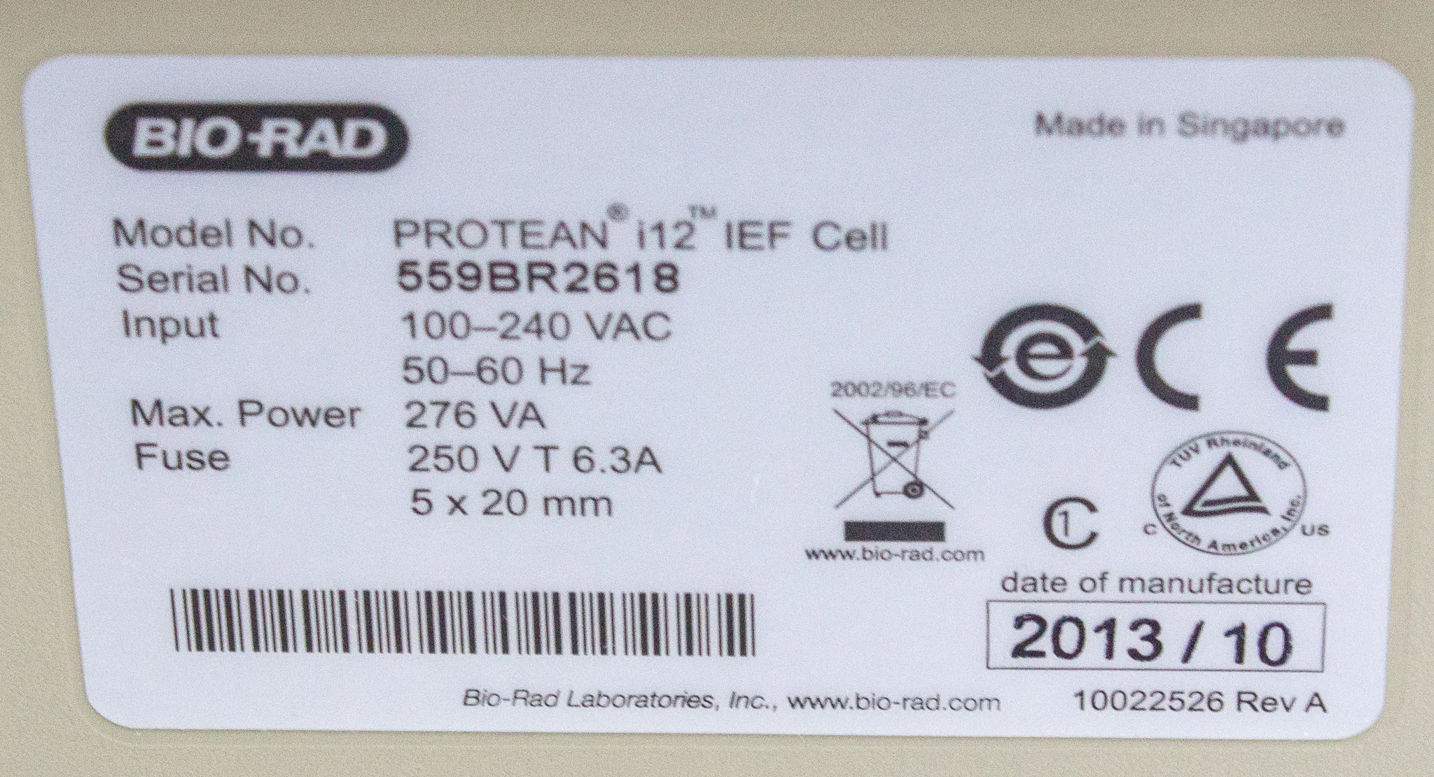 Bio Rad Protean i12 IEF Cell Isoelectric Focusing Protein System